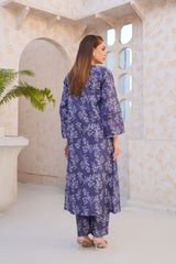 Threads & Weaves Stitched 2 Piece Lawn Collection'2025-Regal Purple Floral Lawn Suit-RTWL25102