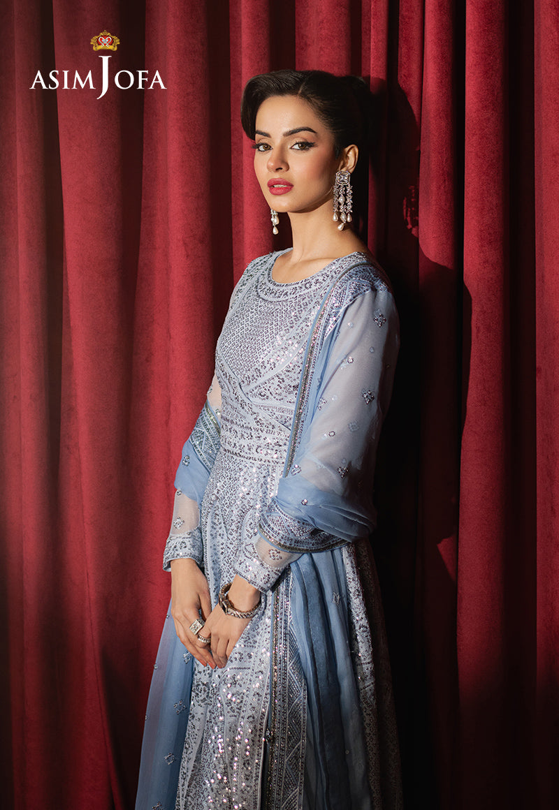 Asim Jofa Premium Festive Ajpf-28 Embroidered Chiffon 3 Pcs