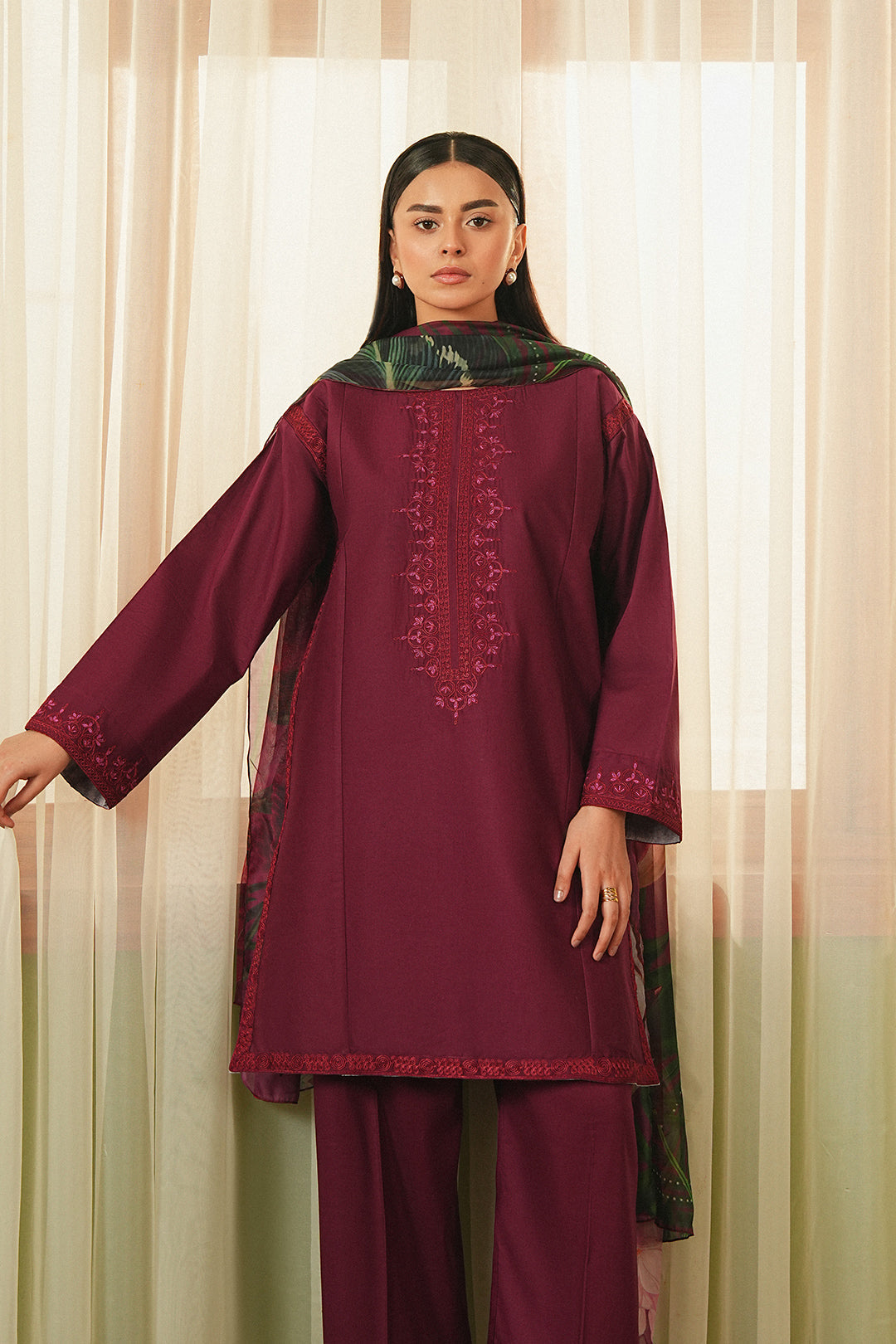 Summer Sky By Mannat Clothing Stitched Collection-Plum