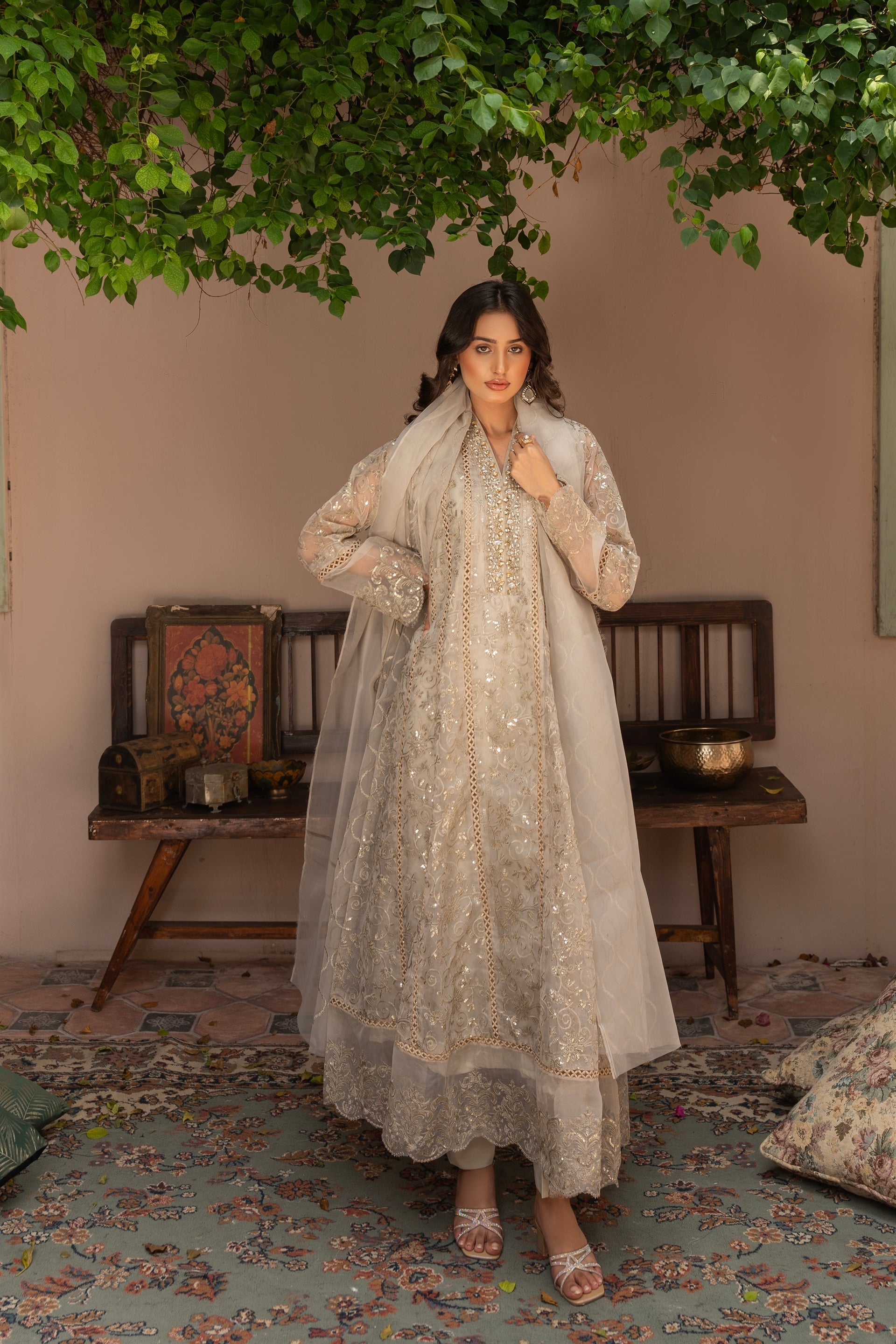 Rang Nirala By Manahils Stitched 3 Piece Formals Collection'2025-K-151-TAN BROWN