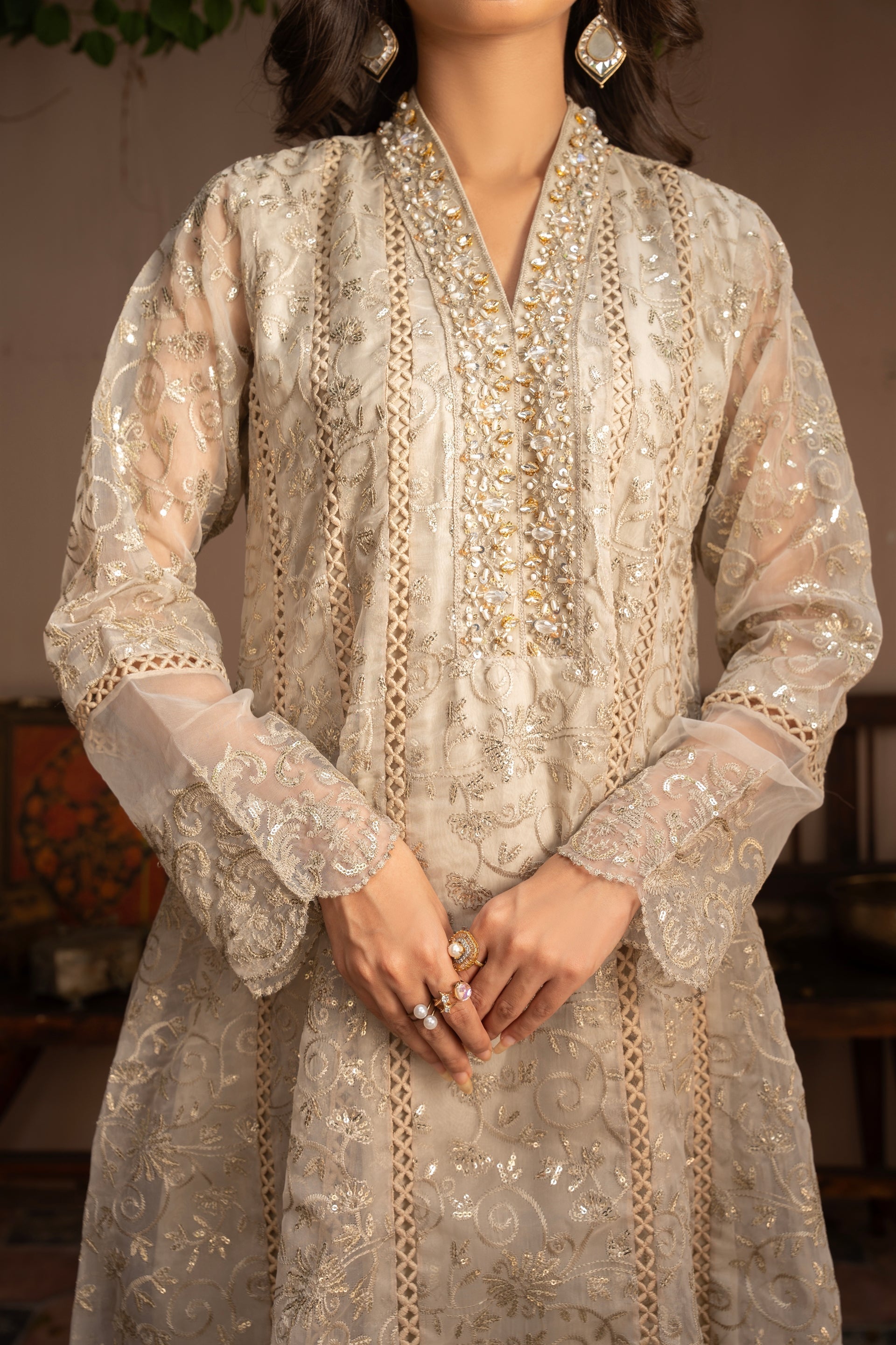Rang Nirala By Manahils Stitched 3 Piece Formals Collection'2025-K-151-TAN BROWN