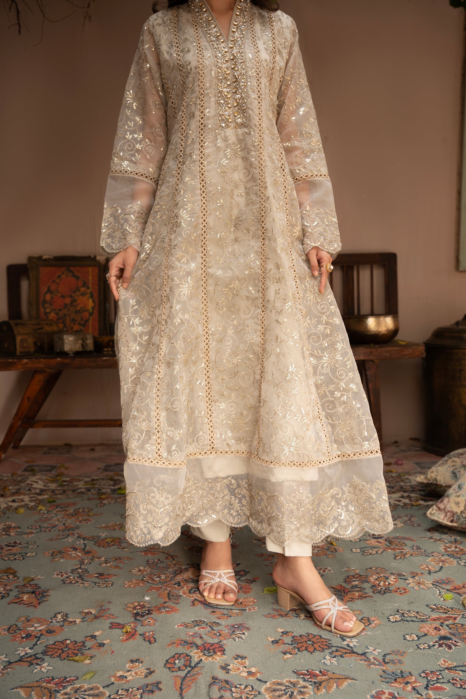 Rang Nirala By Manahils Stitched 3 Piece Formals Collection'2025-K-151-TAN BROWN