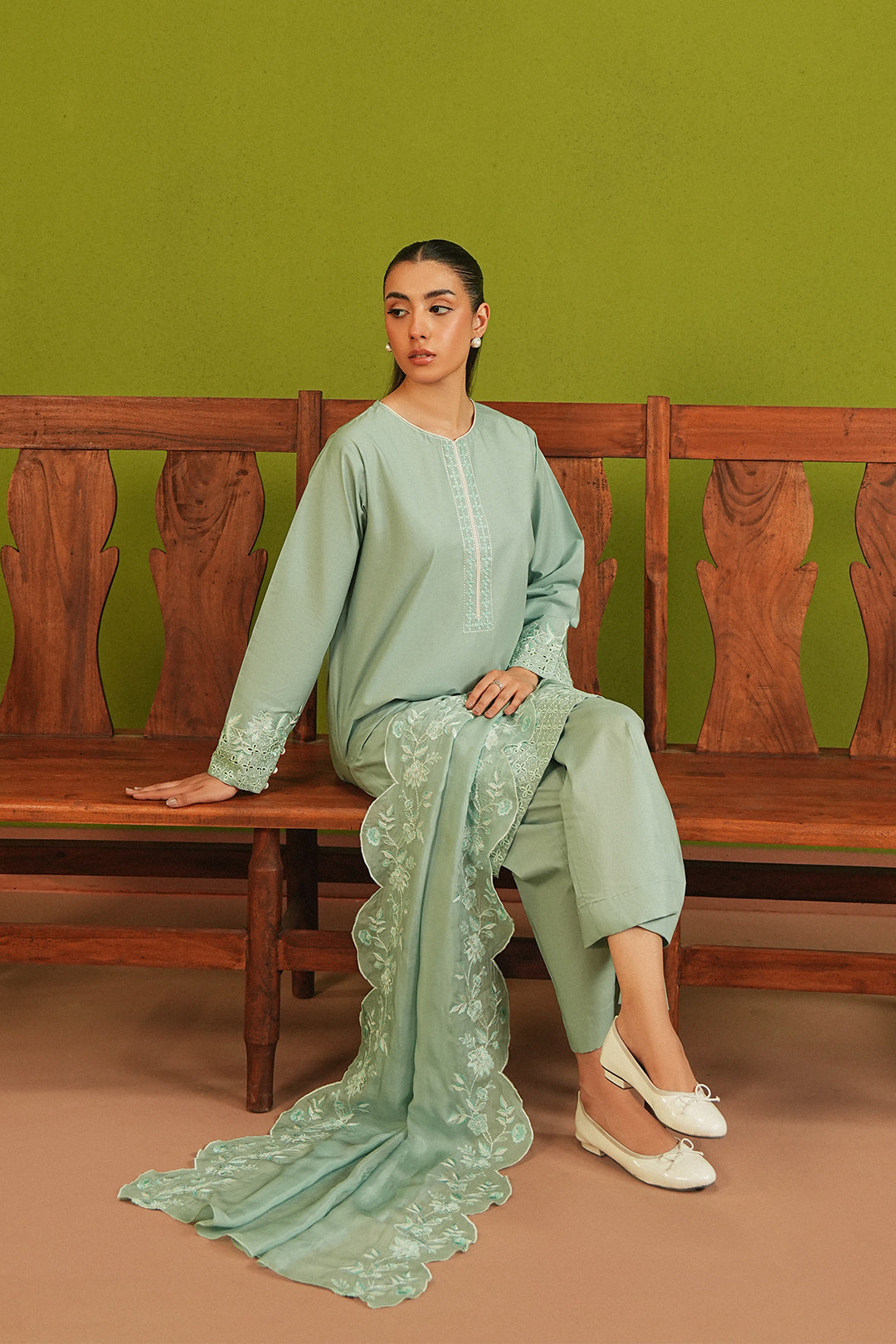 Summer Sky By Mannat Clothing Stitched Collection-Pistachio
