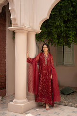 Rang Nirala By Manahils Stitched 3 Piece Formals Collection'2025-K-151-MAROON