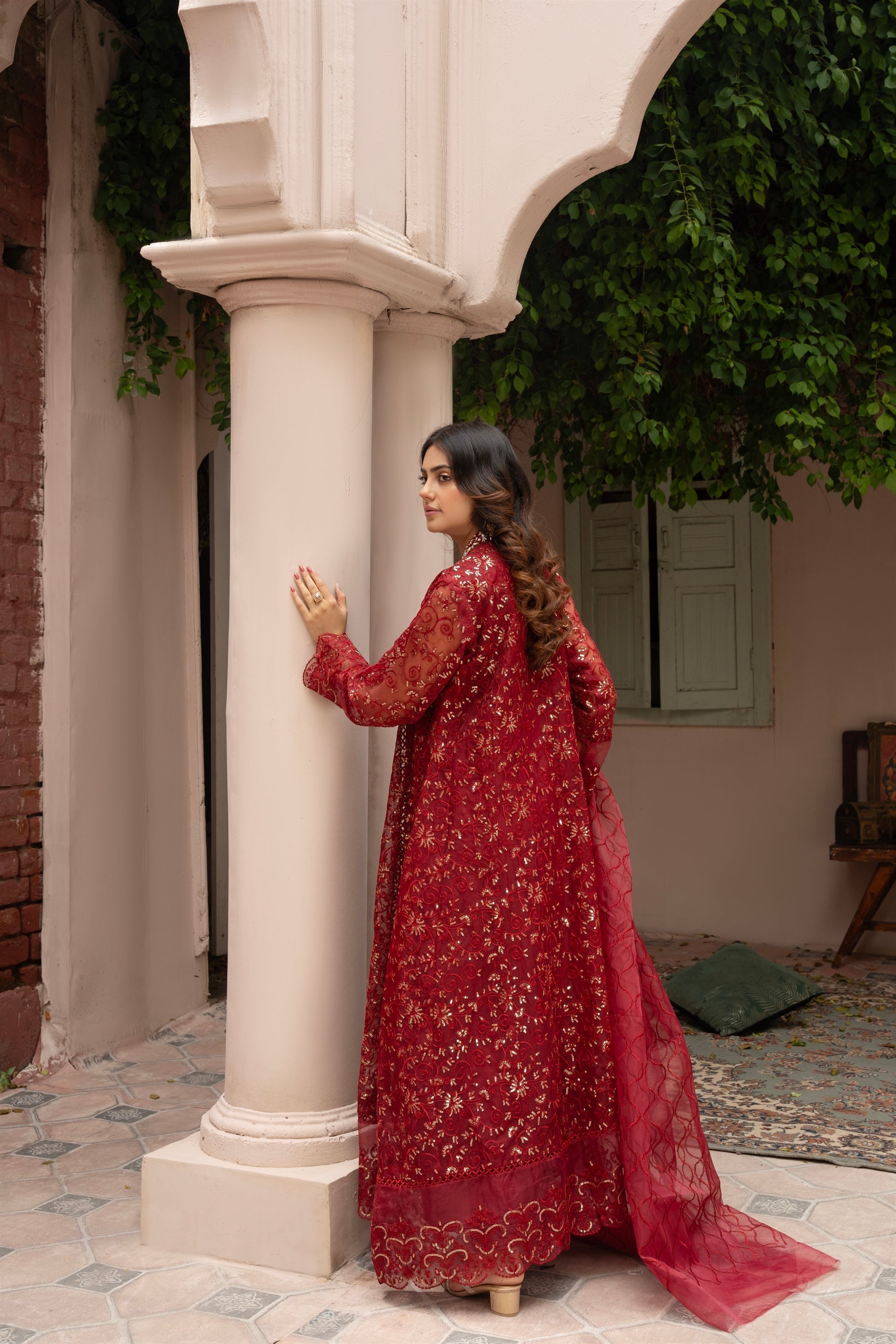 Rang Nirala By Manahils Stitched 3 Piece Formals Collection'2025-K-151-MAROON