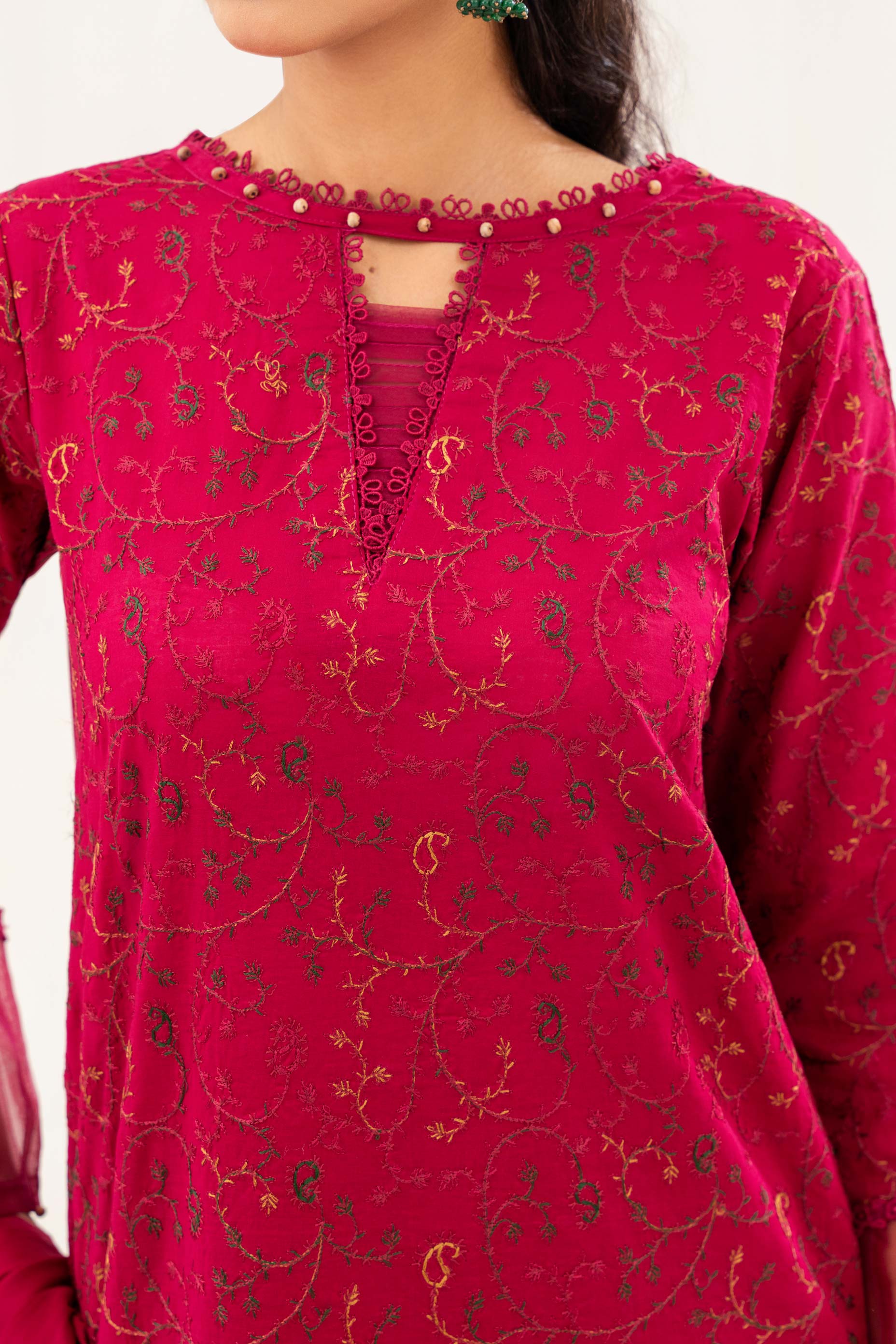 Aayra Stitched Summer Collection'2025-AY703- Rosy Elegance 3Pc