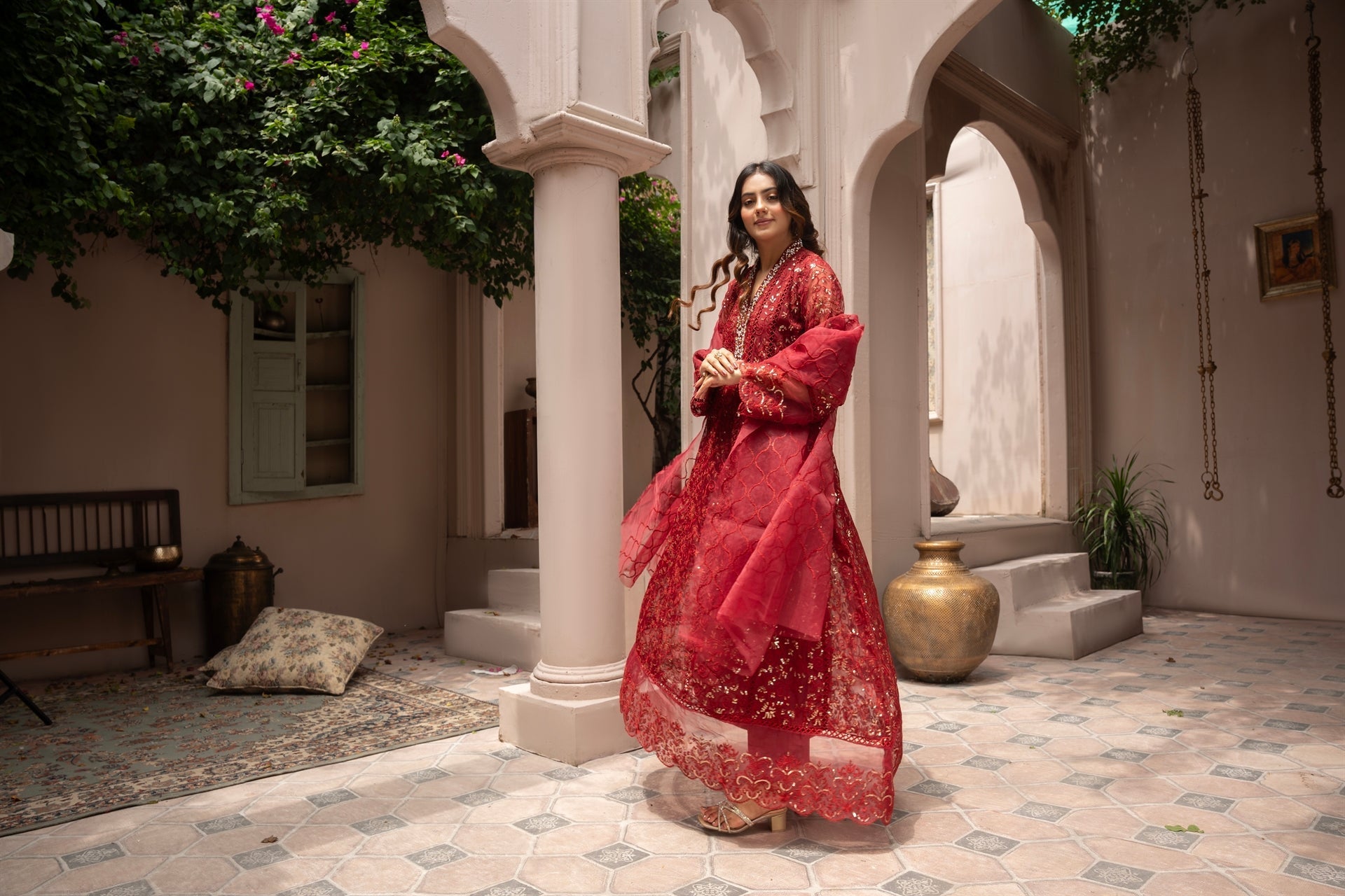 Rang Nirala By Manahils Stitched 3 Piece Formals Collection'2025-K-151-MAROON