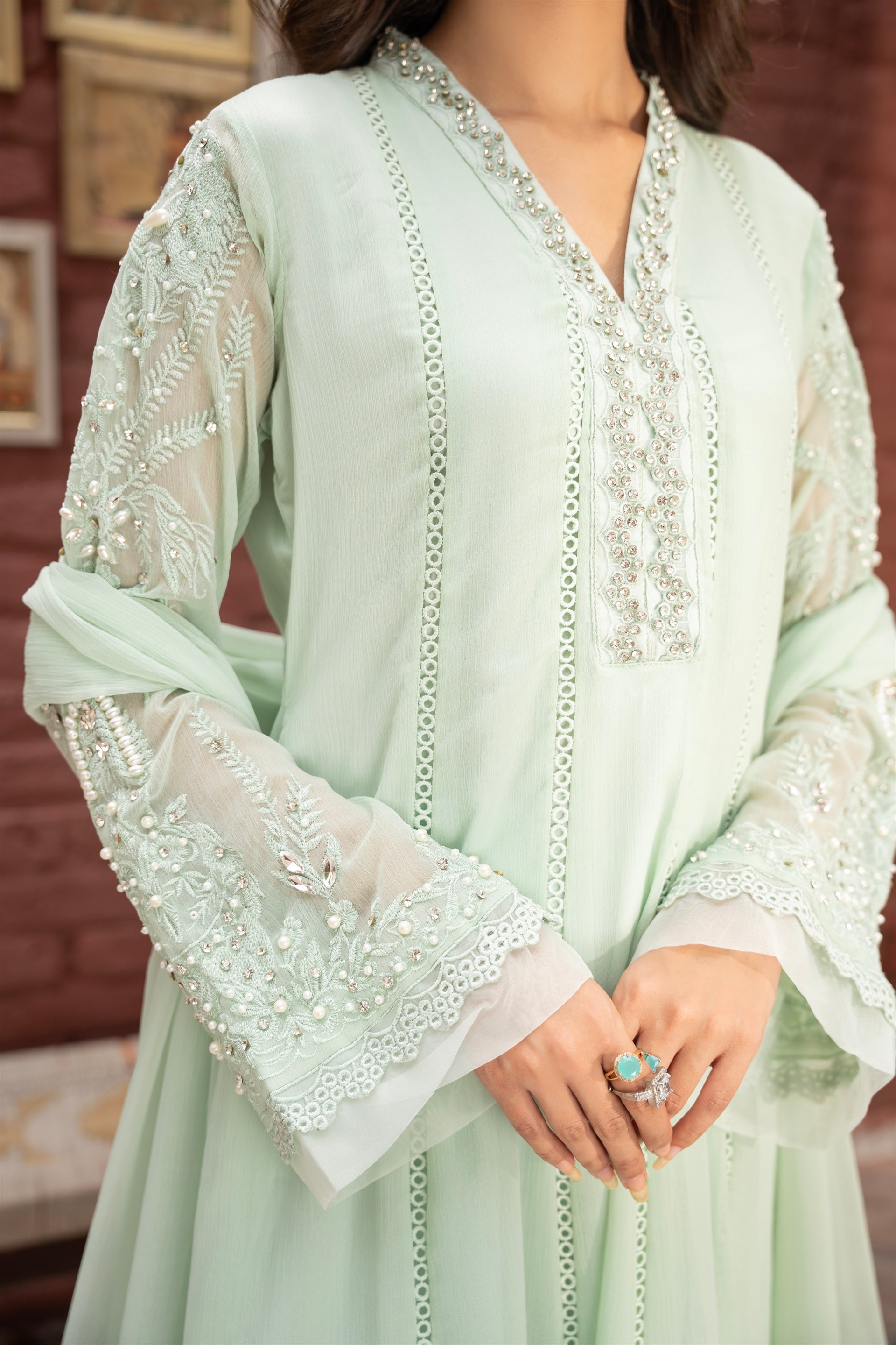 Rang Nirala By Manahils Stitched 3 Piece Formals Collection'2025-K-165-PASTEL GREEN