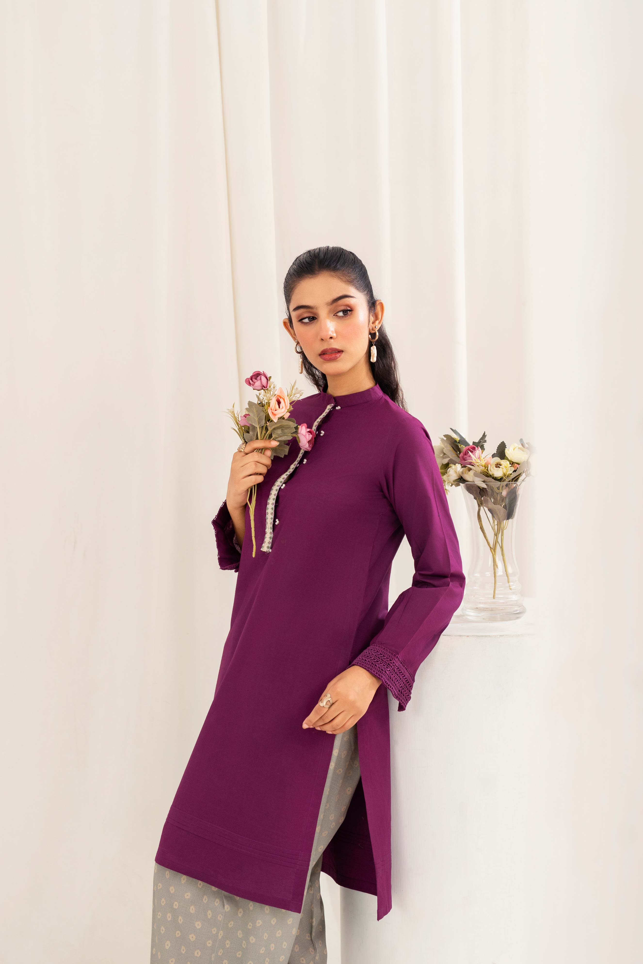 Aayra Stitched Summer Collection'2025-AY663- Plum Mist 2Pc