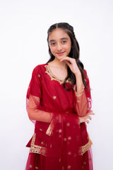 Khayat Stitched 3 Piece Formals Kids Collection'2025-SCARLET - 3 PIECE