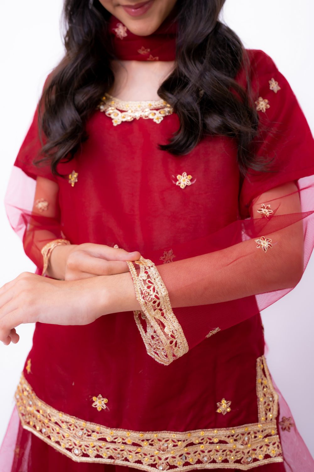 Khayat Stitched 3 Piece Formals Kids Collection'2025-SCARLET - 3 PIECE