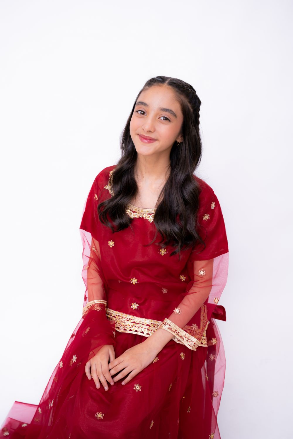 Khayat Stitched 3 Piece Formals Kids Collection'2025-SCARLET - 3 PIECE