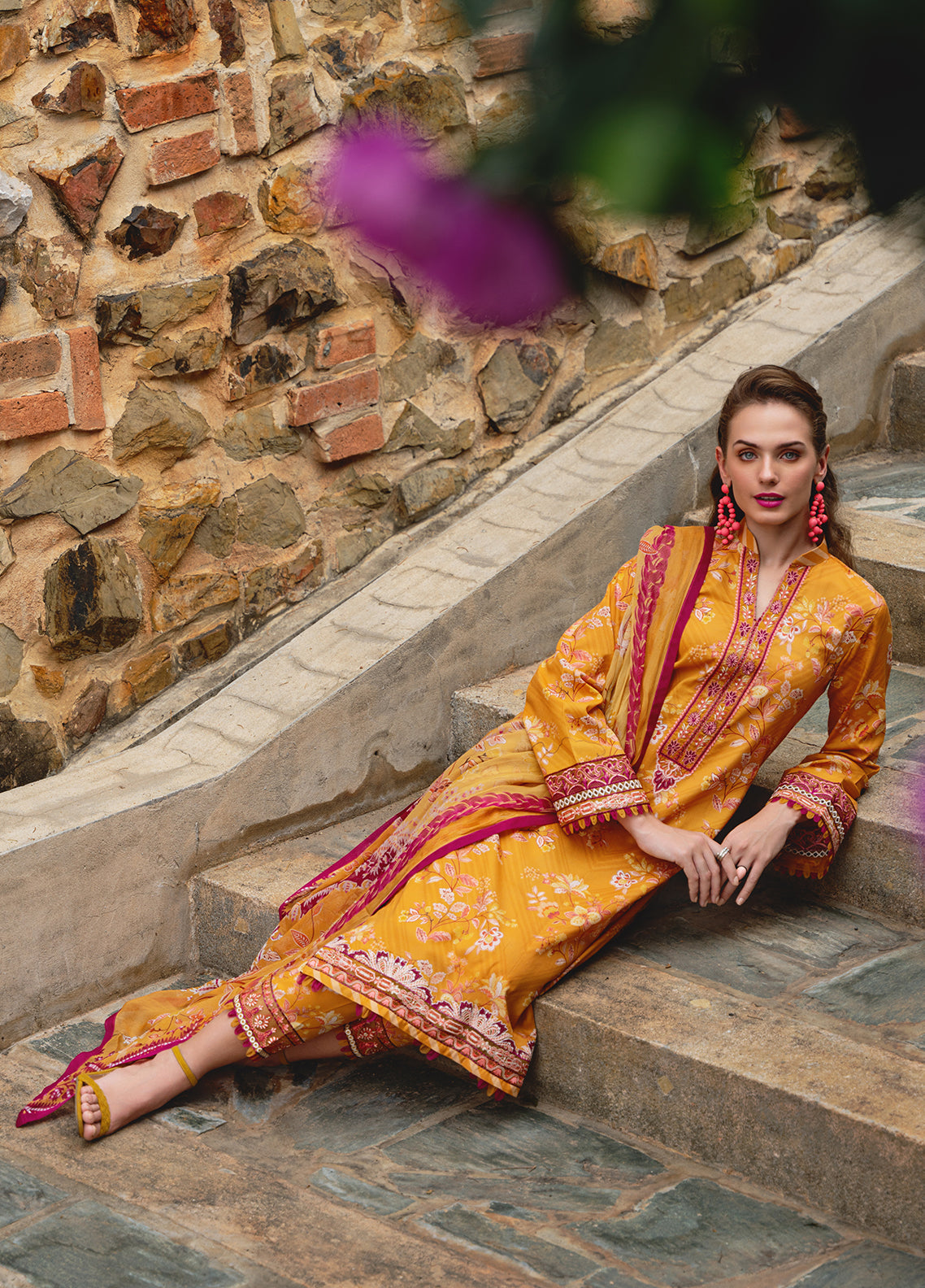 The Enchanted Garden By Gulaal Unstitched 3 Piece Luxury Lawn Collection'2025-FLORENCE (GL-L-24V2-02)