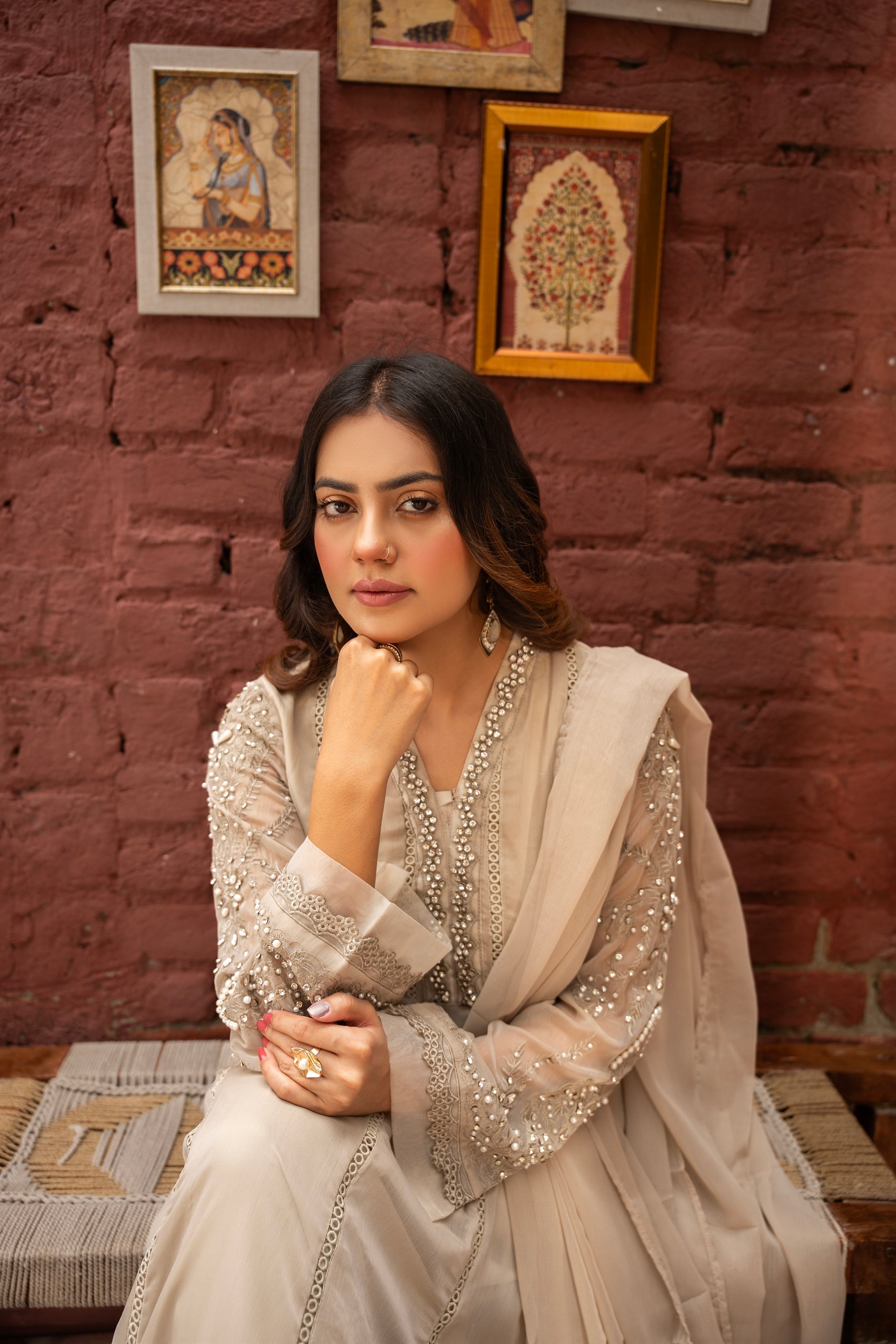Rang Nirala By Manahils Stitched 3 Piece Formals Collection'2025-K-165-TAN BROWN