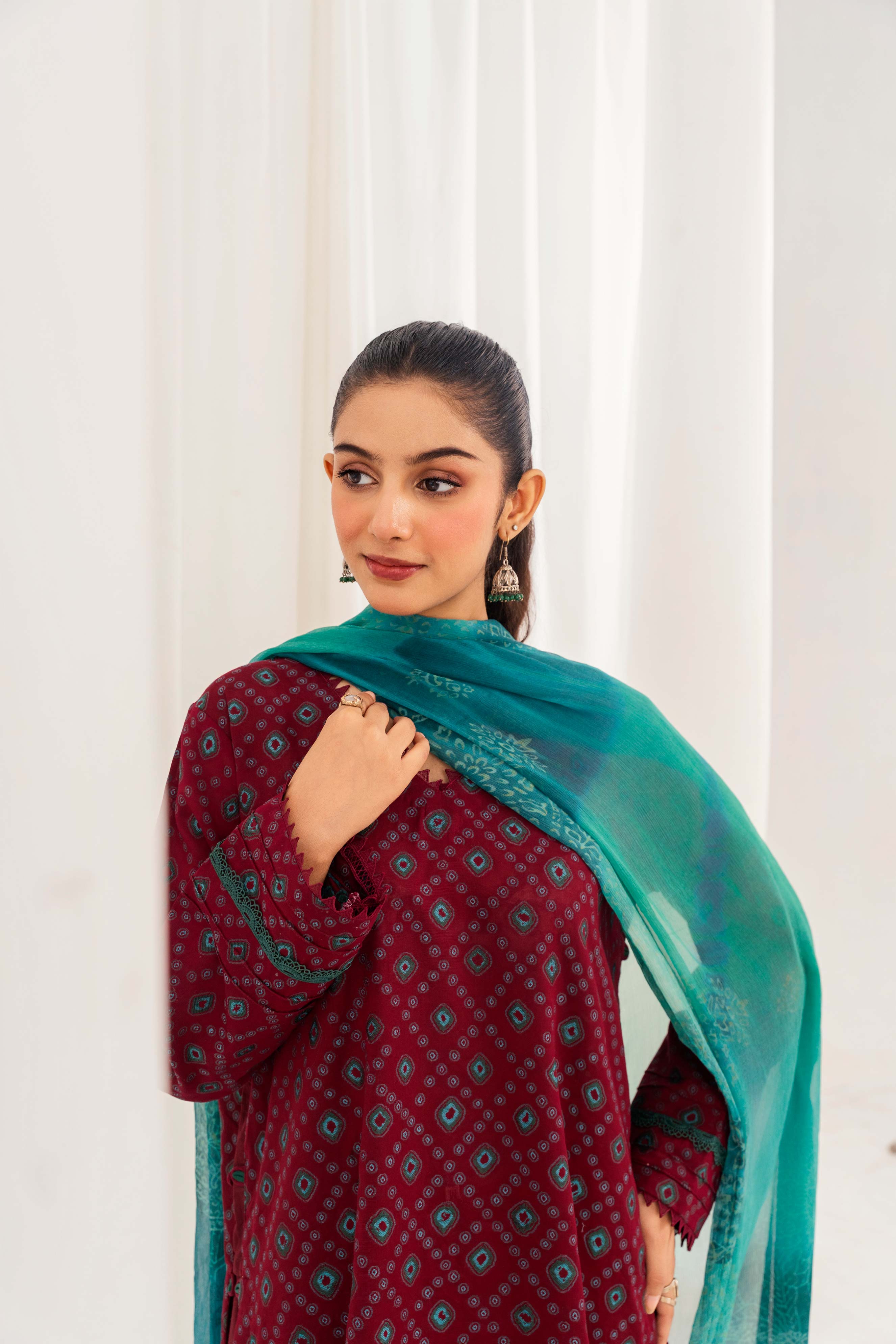 Aayra Stitched Summer Collection'2025-AY1811 - Wine Dynasty 3Pc