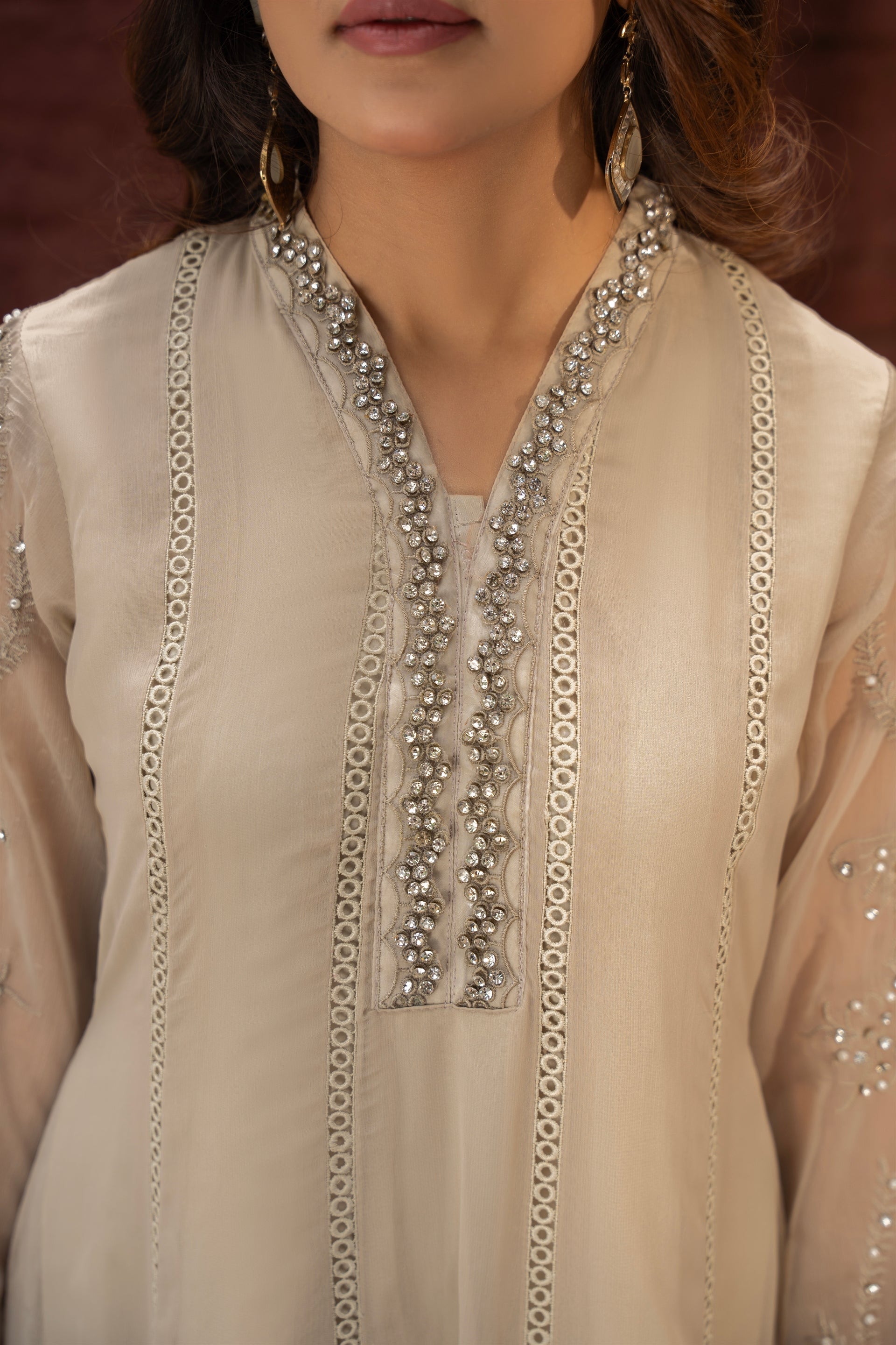 Rang Nirala By Manahils Stitched 3 Piece Formals Collection'2025-K-165-TAN BROWN