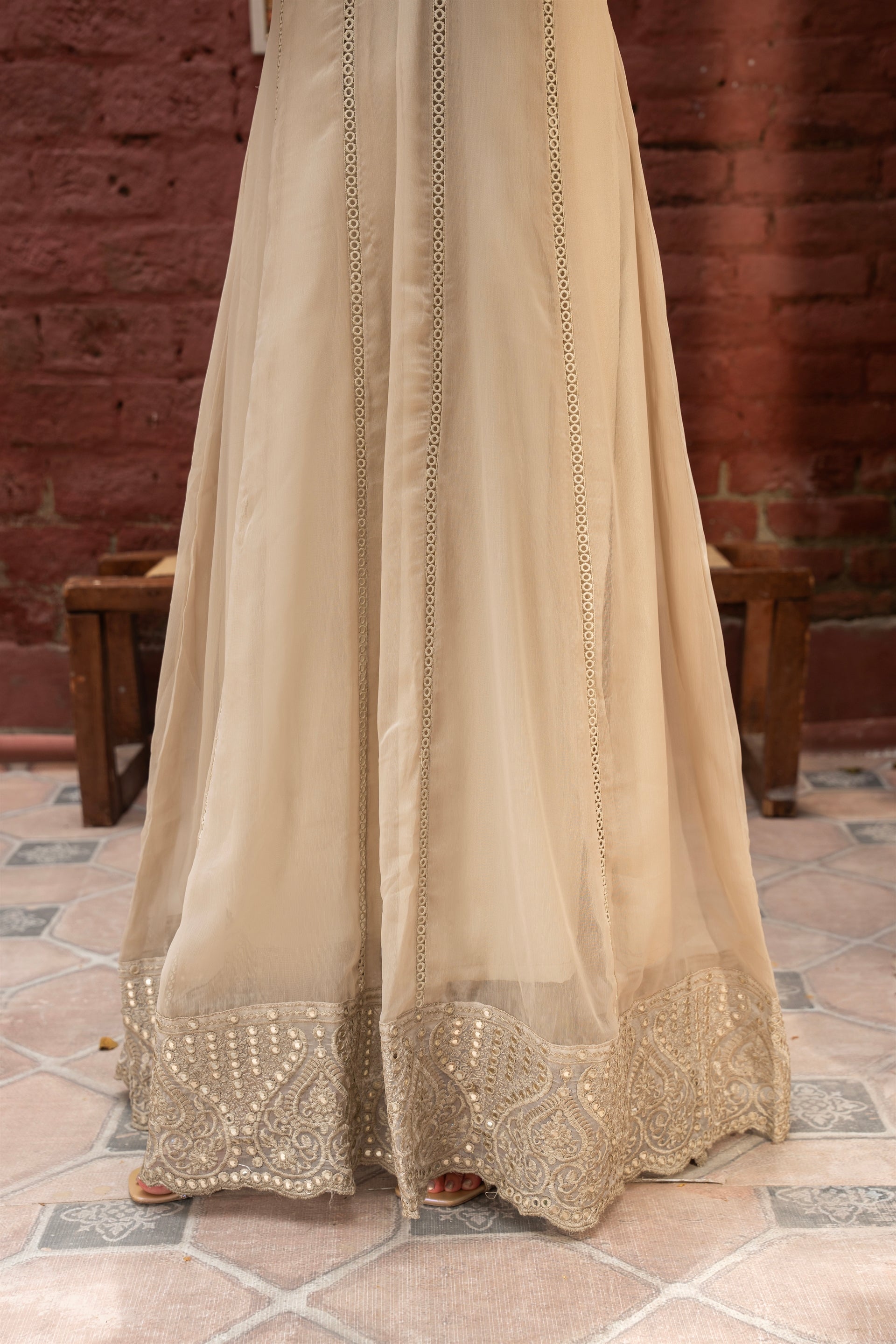 Rang Nirala By Manahils Stitched 3 Piece Formals Collection'2025-K-165-TAN BROWN