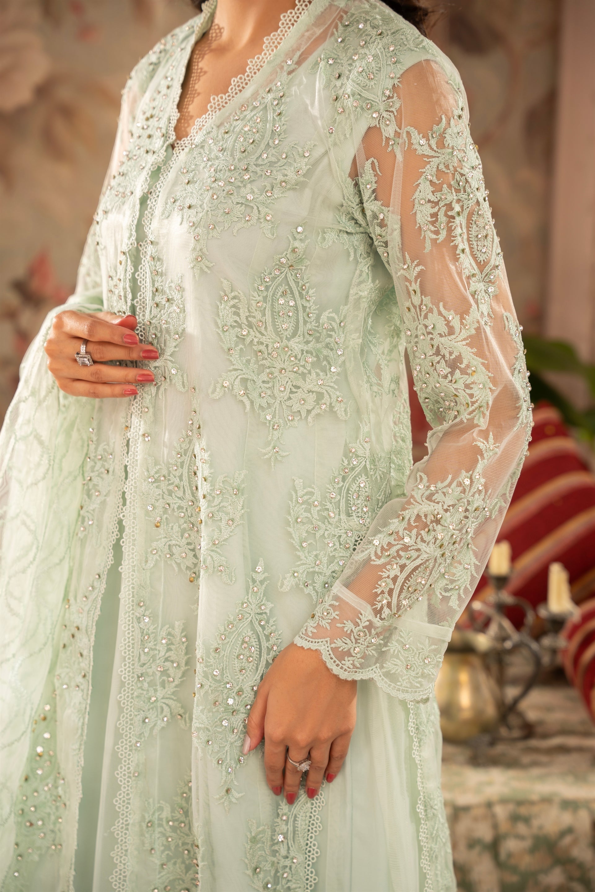 Rang Nirala By Manahils Stitched 3 Piece Formals Collection'2025-K-148-MINT GREEN