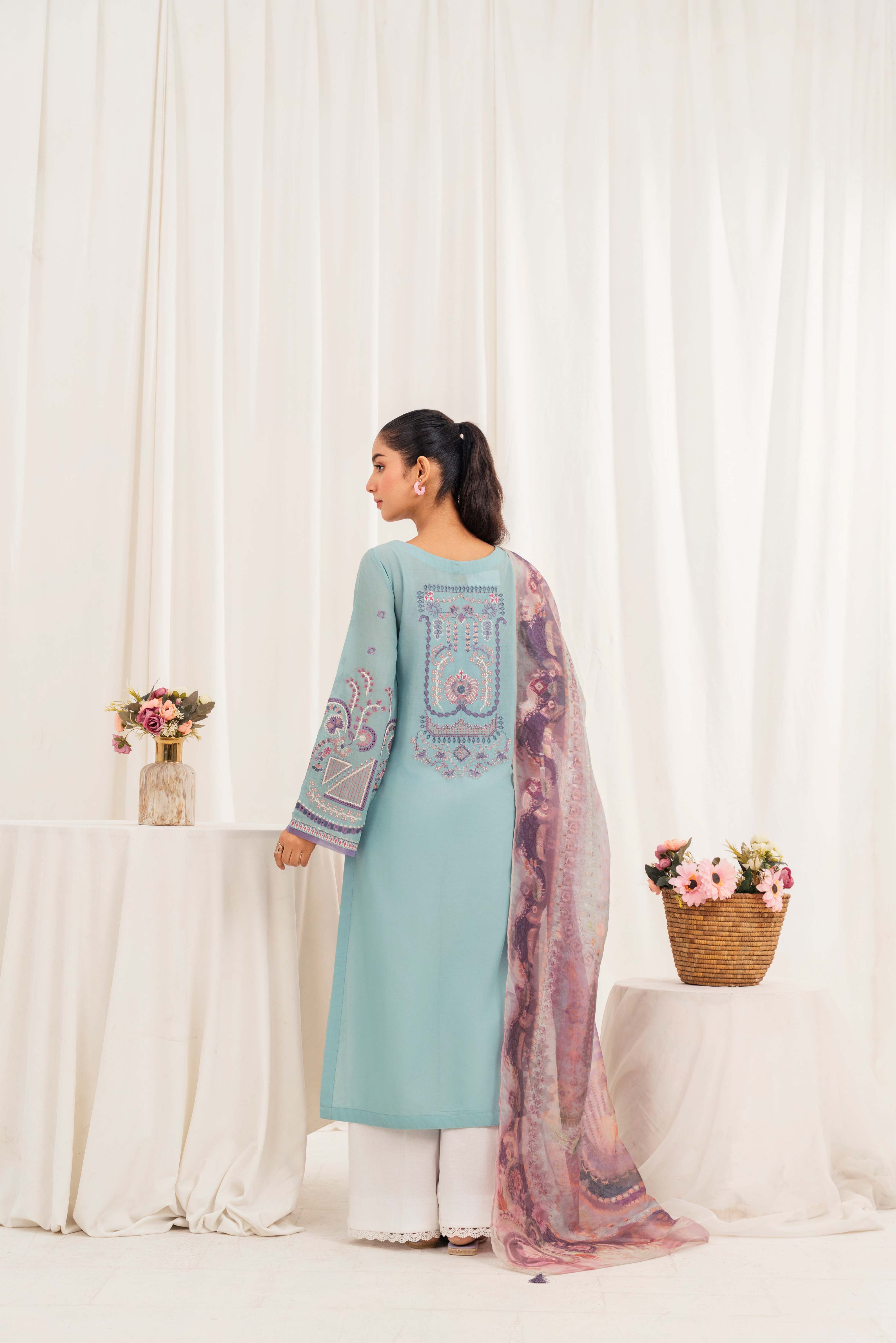 Aayra Stitched Summer Collection'2025-AY684 - Zephyr Blue 3Pc