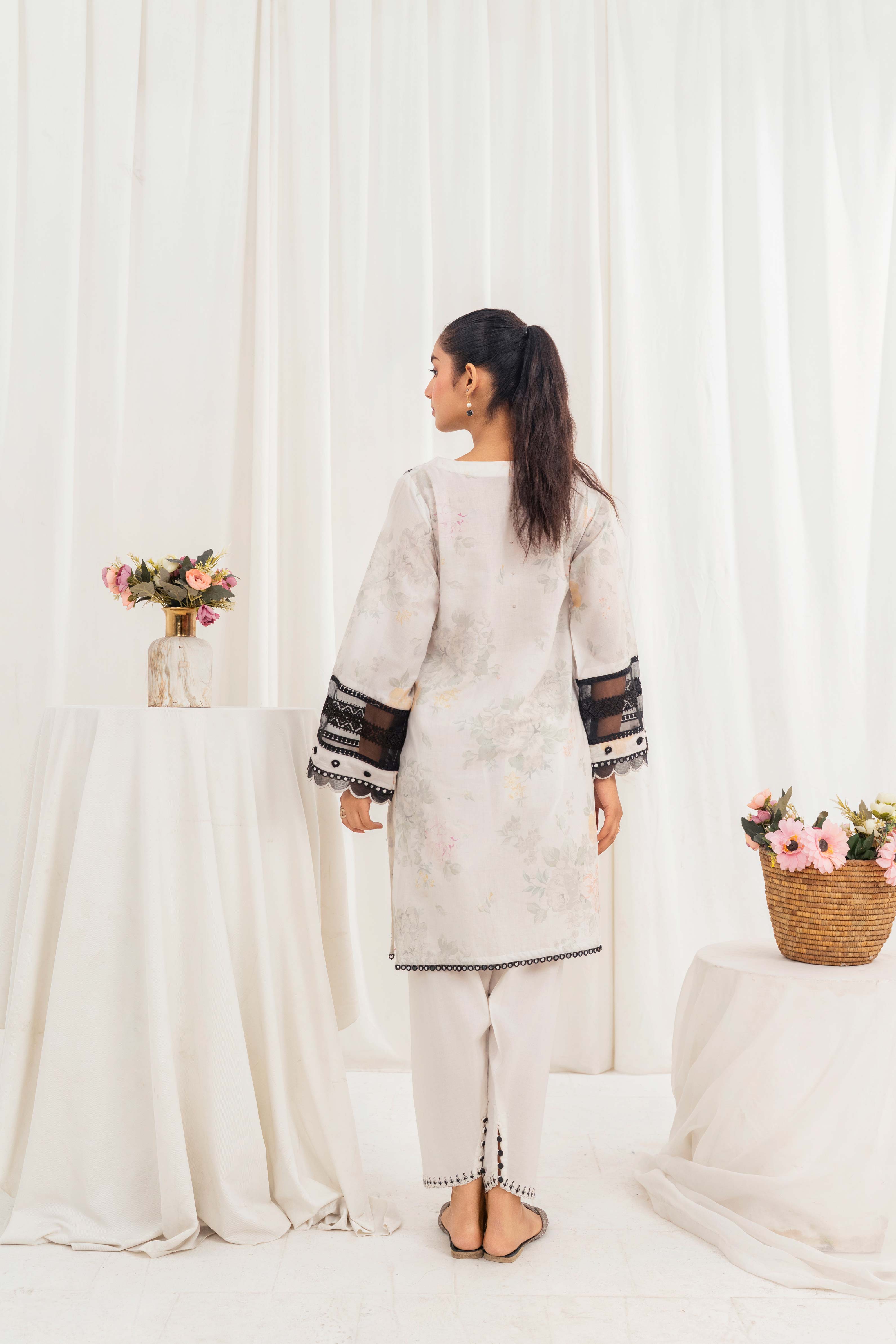 Aayra Stitched Summer Collection'2025-AY1851 - Ivory Noir