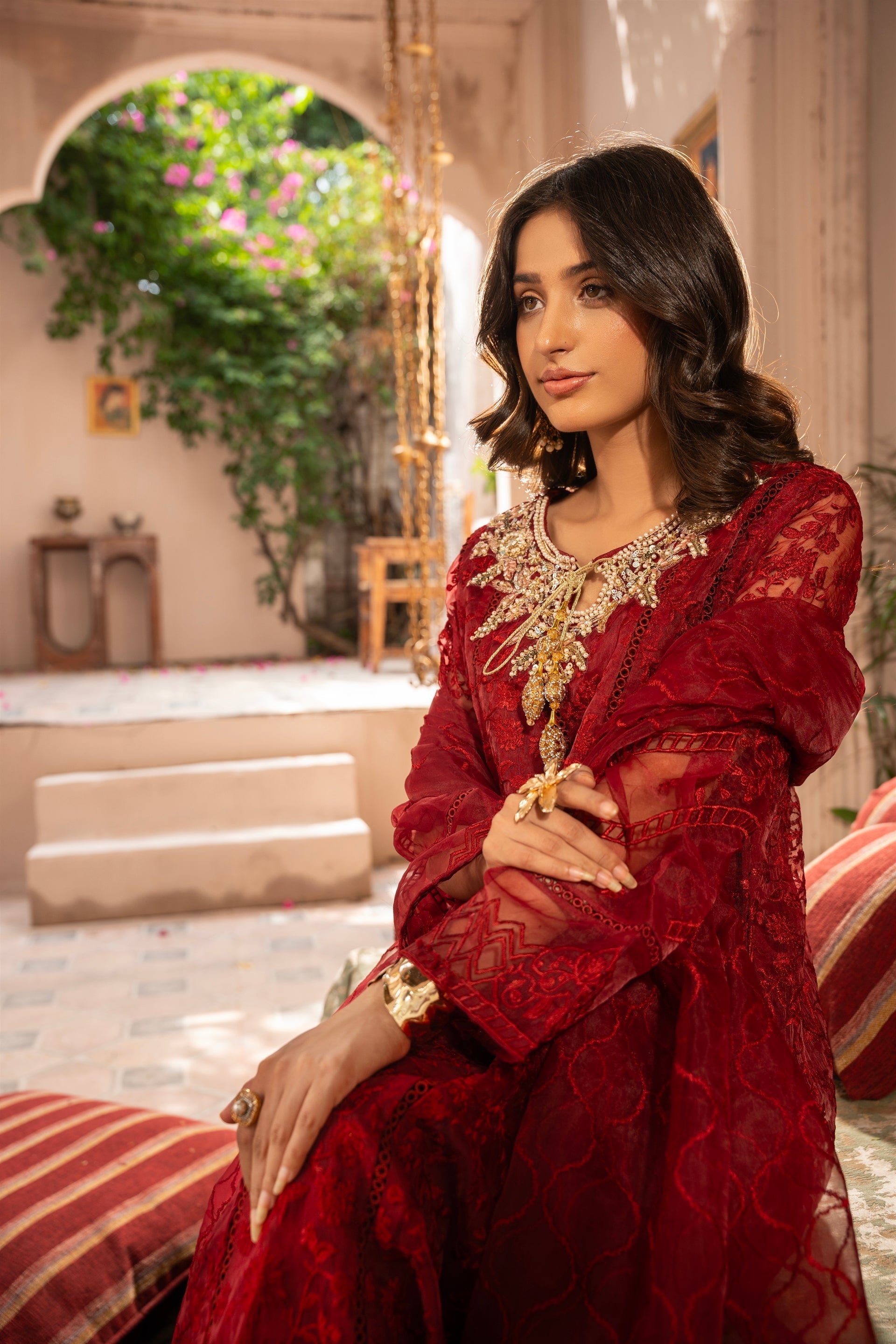 Rang Nirala By Manahils Stitched 3 Piece Formals Collection'2025-K-171-MAROON