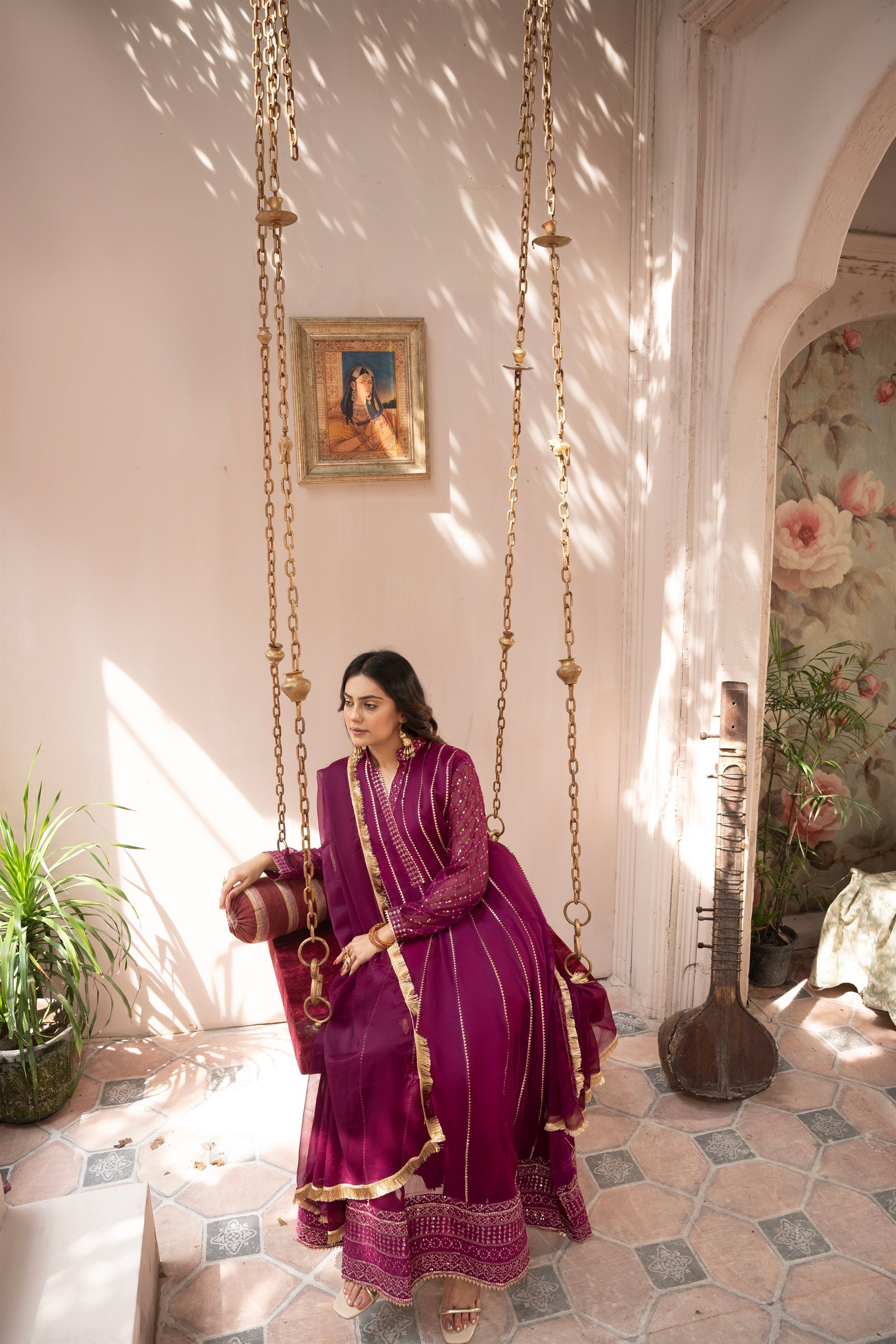 Saffiya By Manahils Stitched 3 Piece Formals Collection'-2025KURTI 106-MAGENTA HAZE