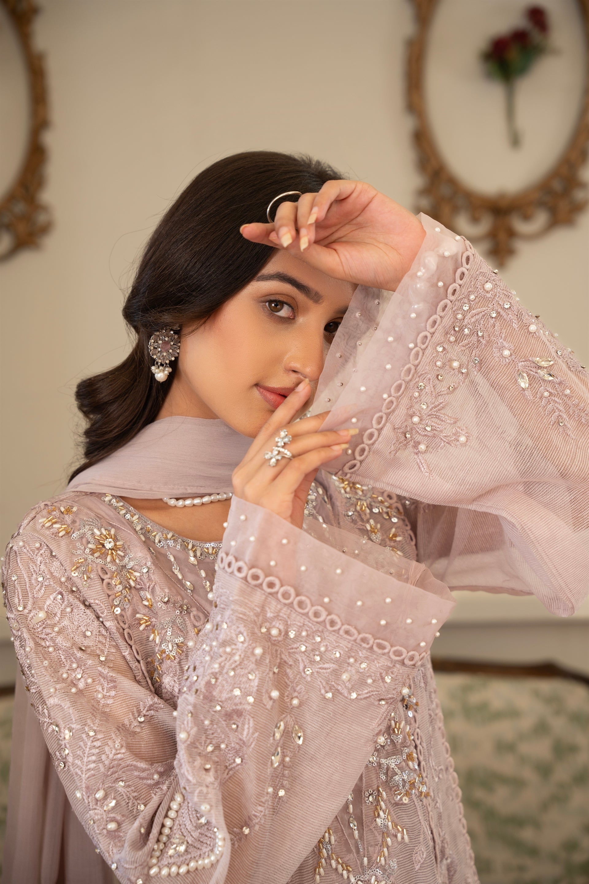 Saffiya By Manahils Stitched 3 Piece Formals Collection'-2025K-160-LILAC