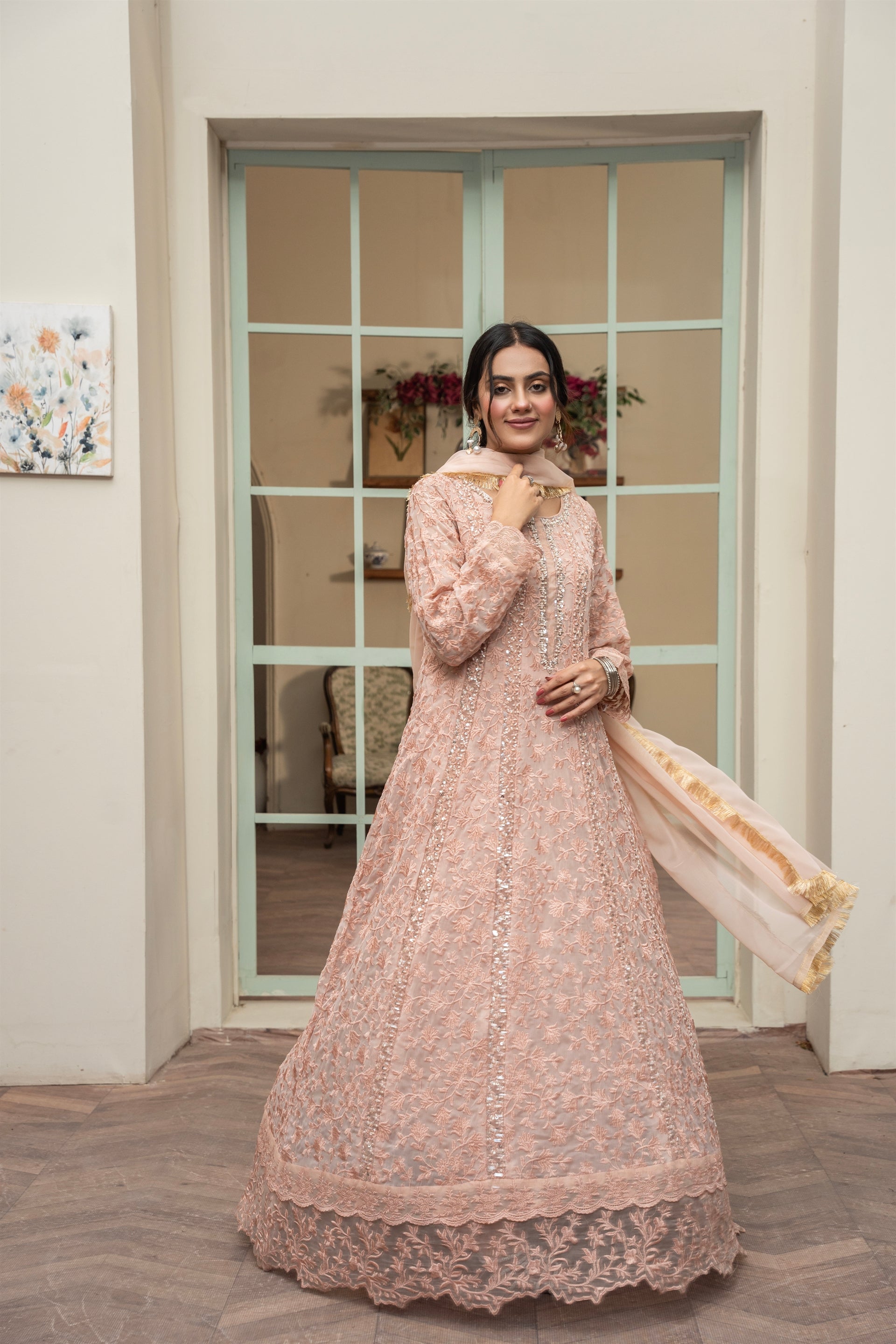 Rang Nirala By Manahils Stitched 3 Piece Formals Collection'2025-K-169-PEACH