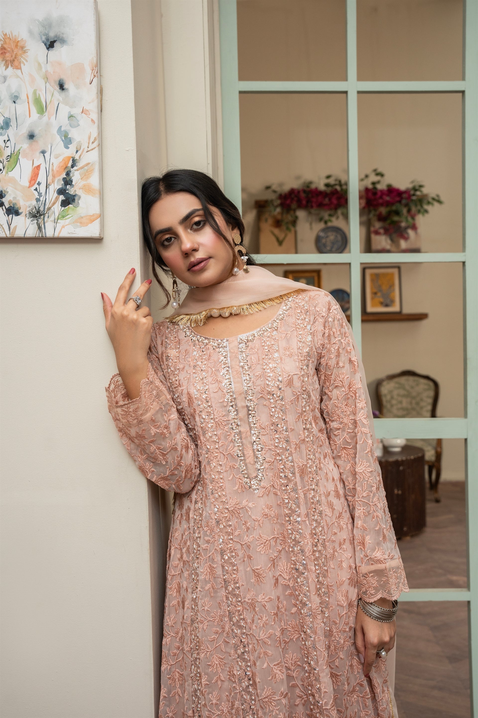 Rang Nirala By Manahils Stitched 3 Piece Formals Collection'2025-K-169-PEACH