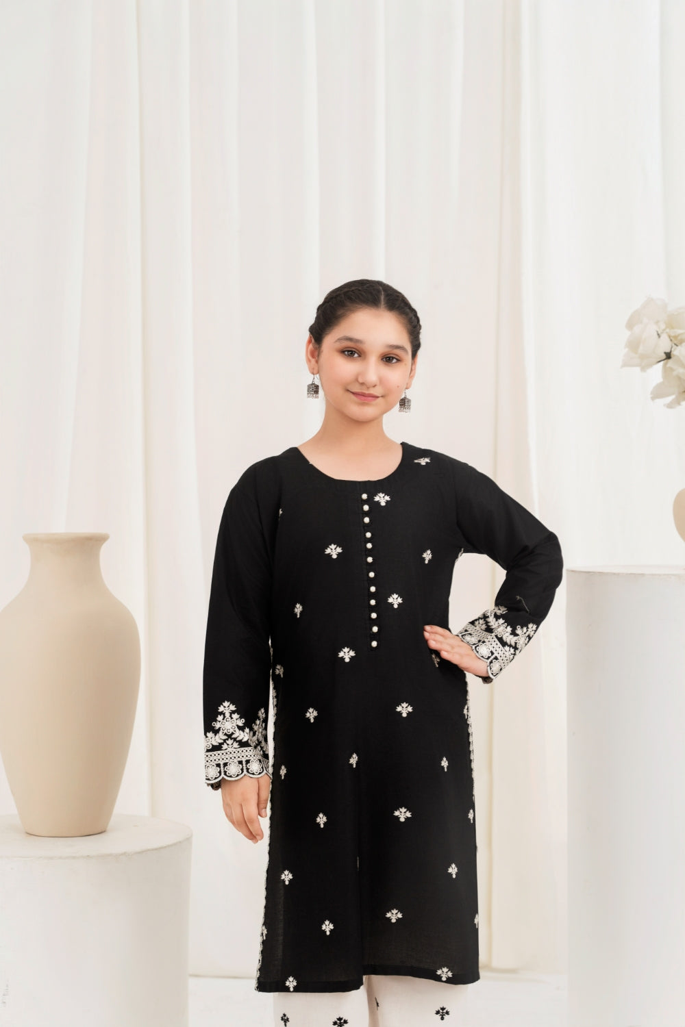 Khayat Stitched 2 Piece Lawn Collection'2025-Black Contrast