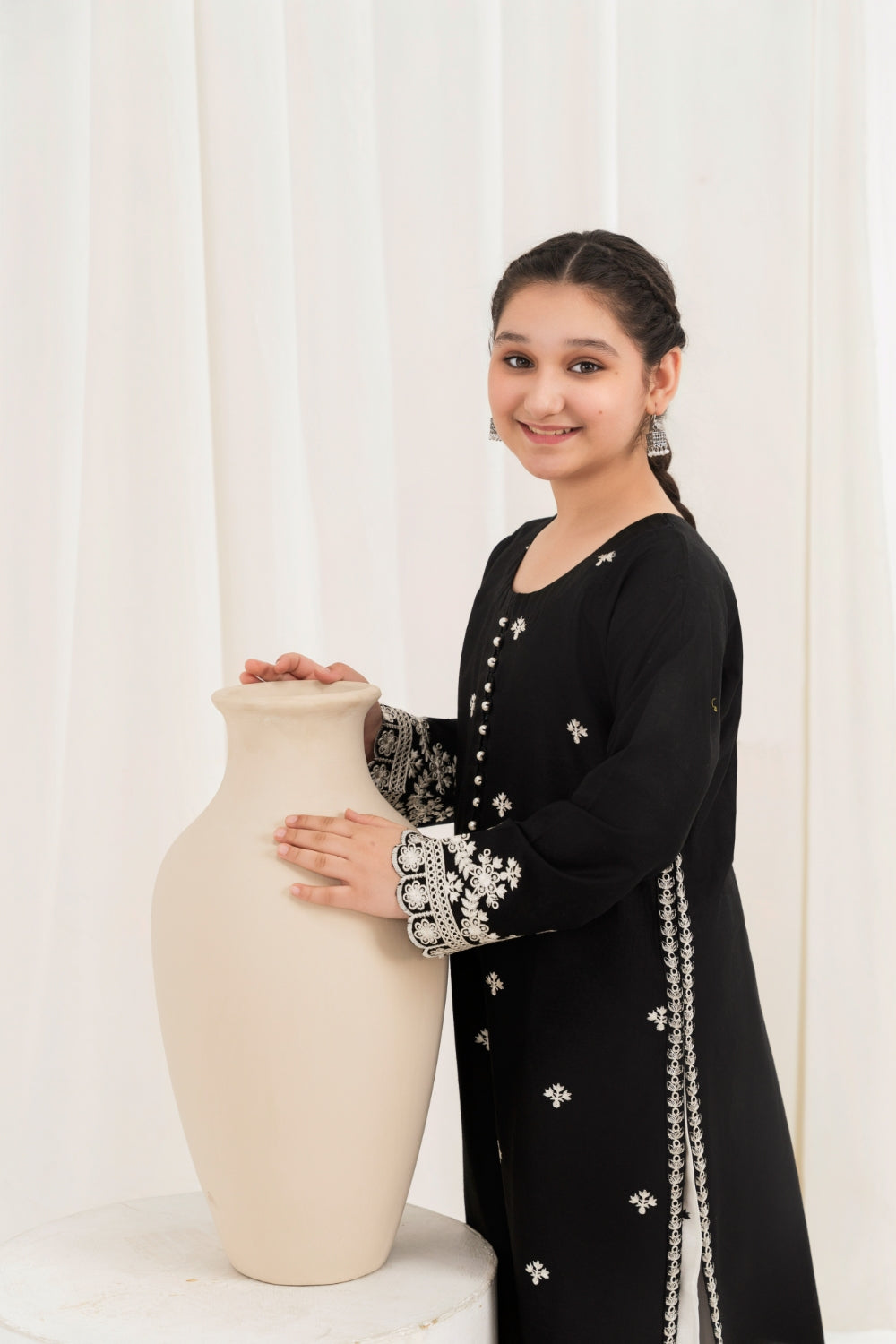 Khayat Stitched 2 Piece Lawn Collection'2025-Black Contrast