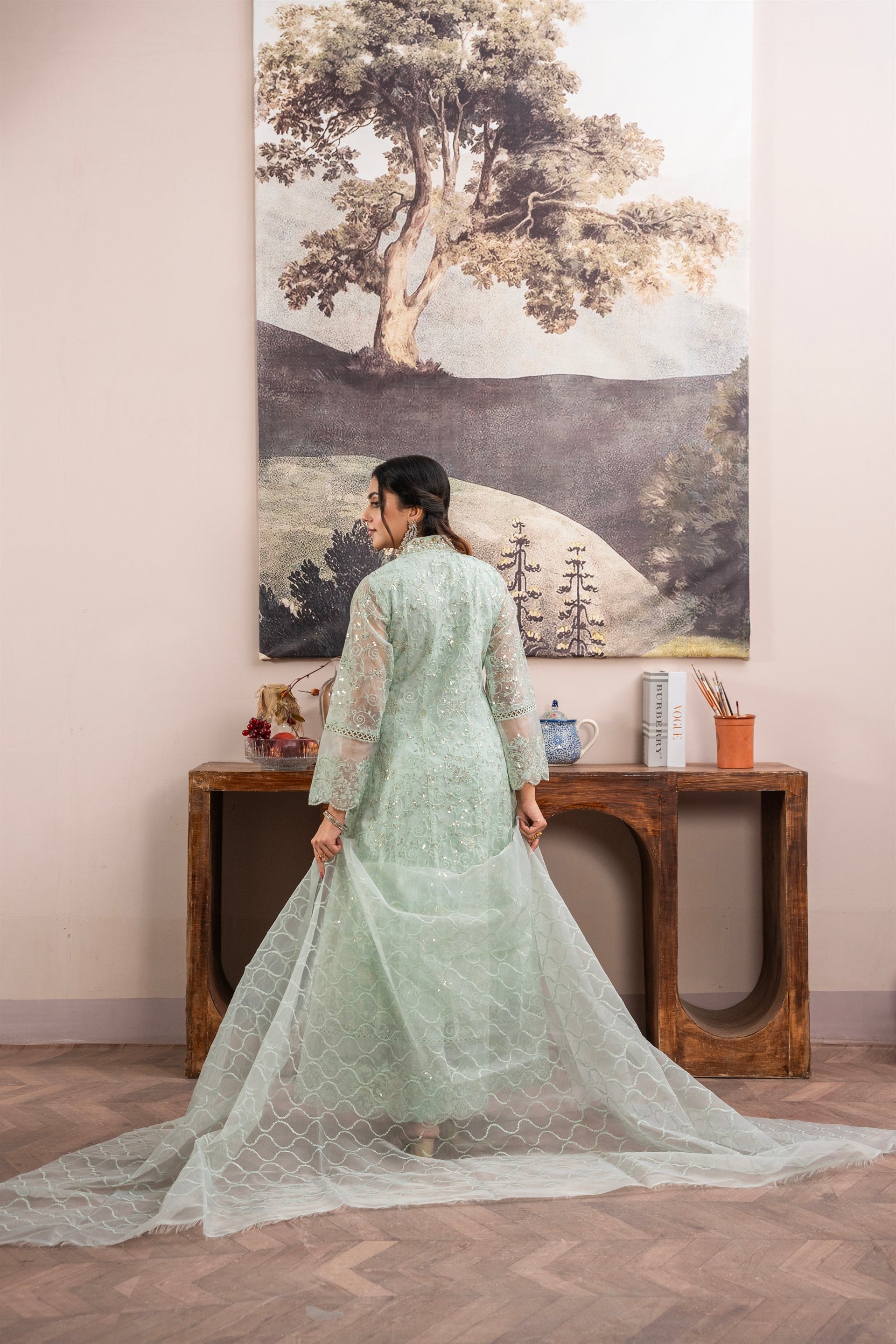 Rang Nirala By Manahils Stitched 3 Piece Formals Collection'2025-K-151-MINT GREEN
