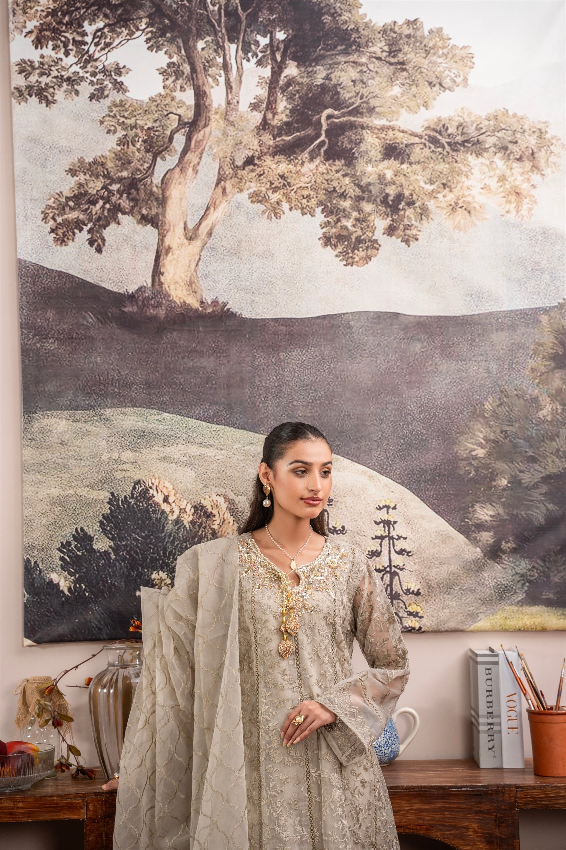 Rang Nirala By Manahils Stitched 3 Piece Formals Collection'2025-K-171-CAMEL BROWN