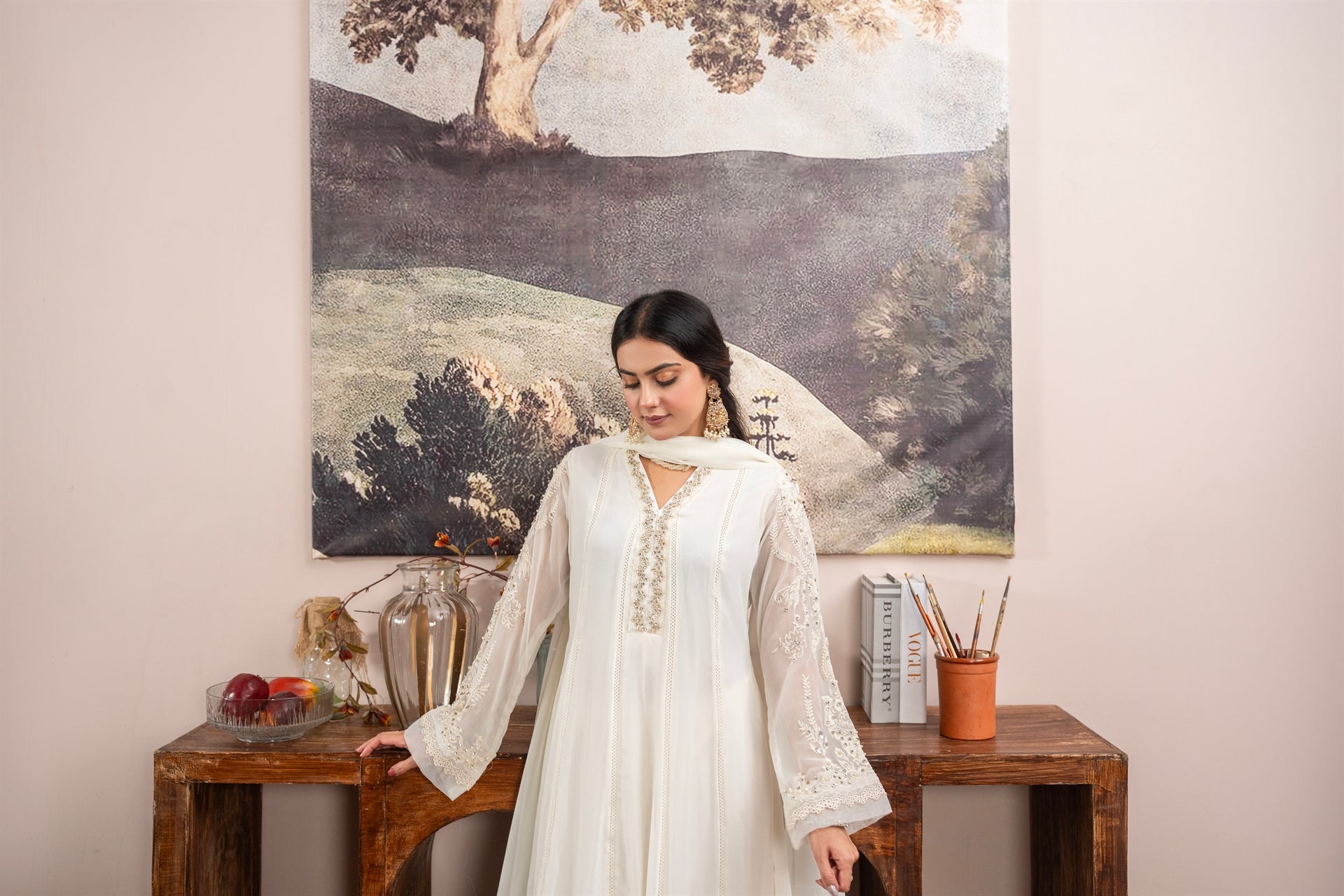 Rang Nirala By Manahils Stitched 3 Piece Formals Collection'2025-K-165-OFF WHITE