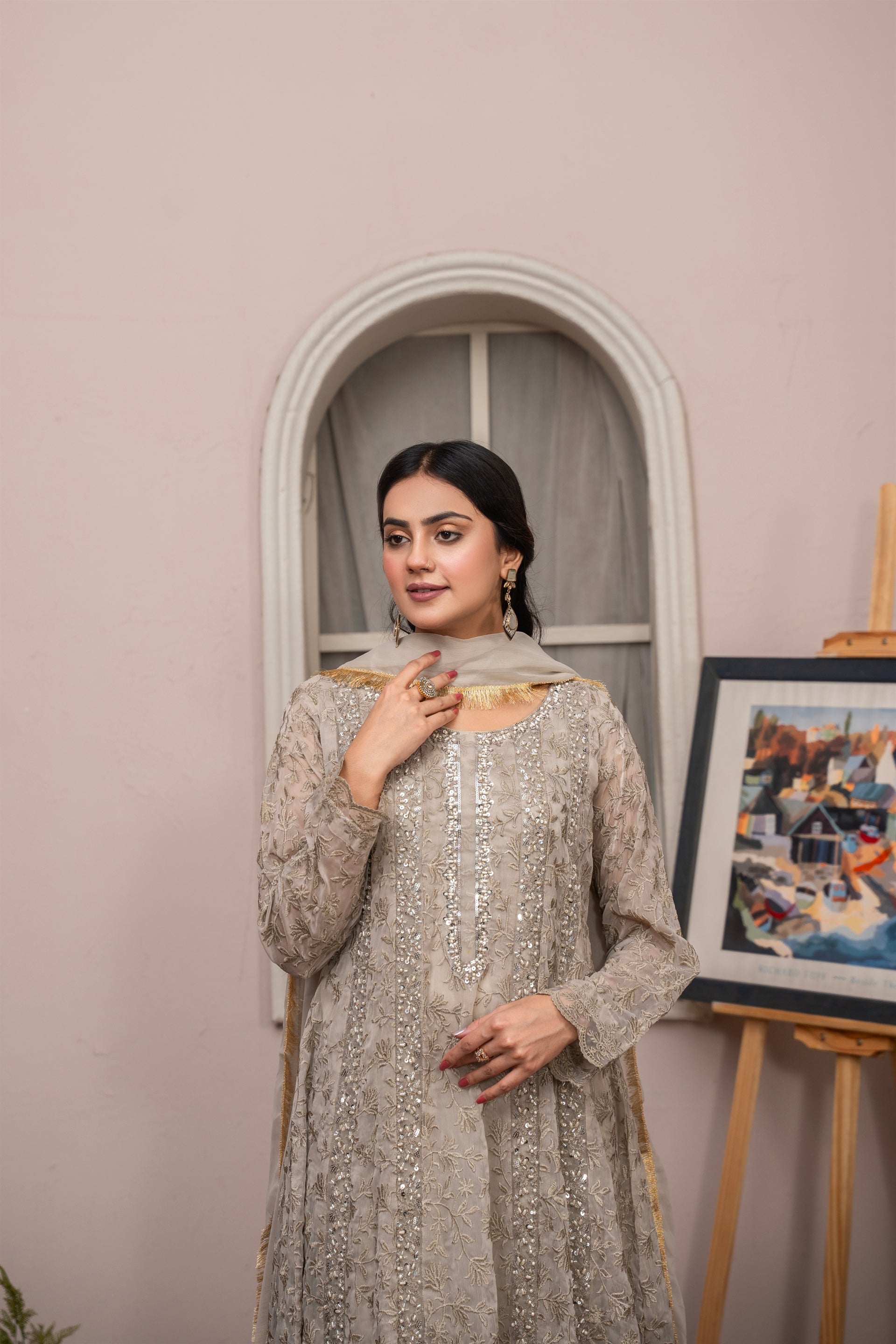 Rang Nirala By Manahils Stitched 3 Piece Formals Collection'2025-K-169-CAMEL BROWN