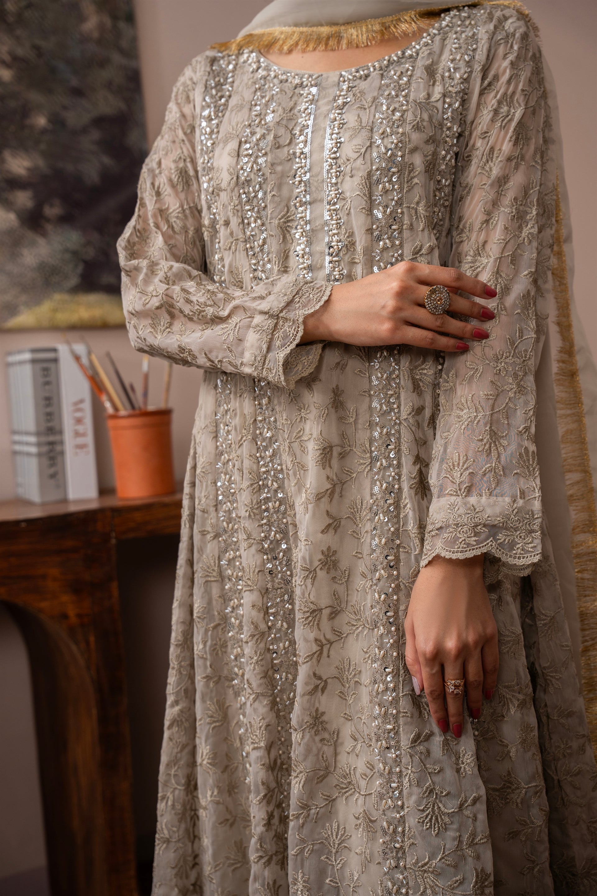 Rang Nirala By Manahils Stitched 3 Piece Formals Collection'2025-K-169-CAMEL BROWN