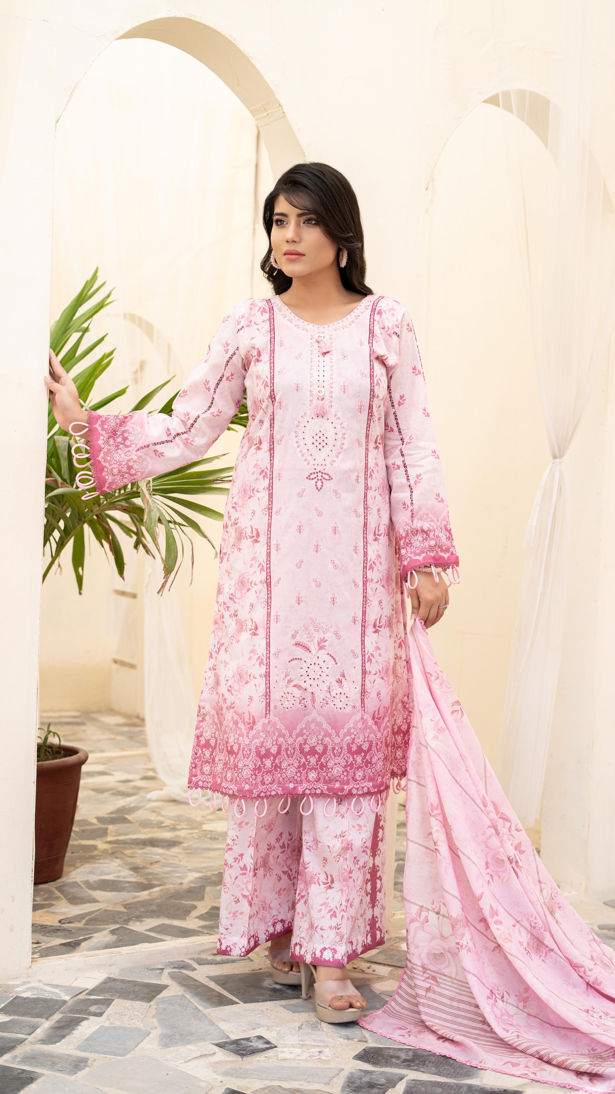 Dressline Launching New Unstitched  3 Pcs Premium Chikankari Emb Digital Printed Lawn Collection