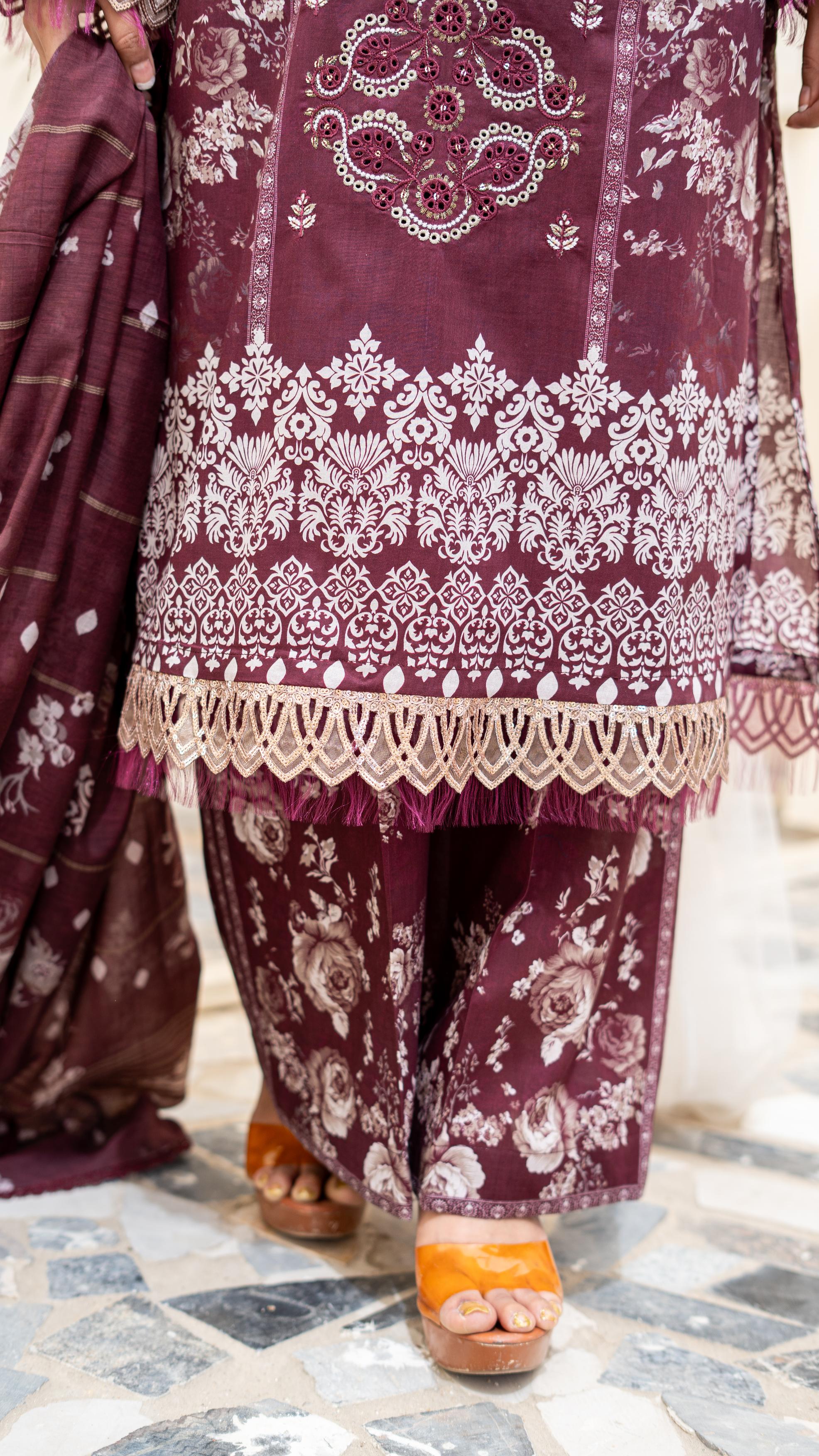Dressline Launching New Unstitched  3 Pcs Premium Chikankari Emb Digital Printed Lawn Collection