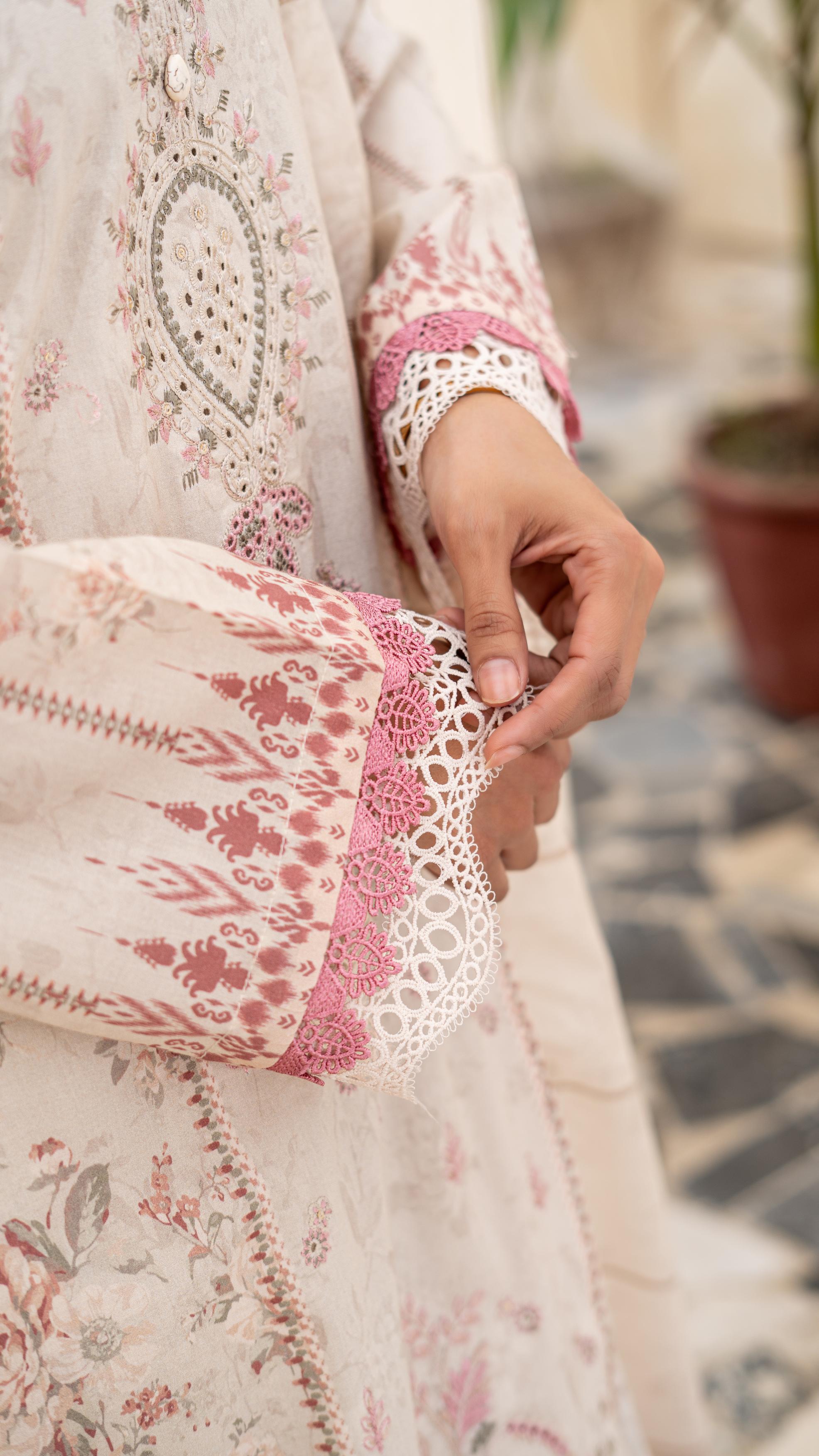 Dressline Launching New Unstitched  3 Pcs Premium Chikankari Emb Digital Printed Lawn Collection