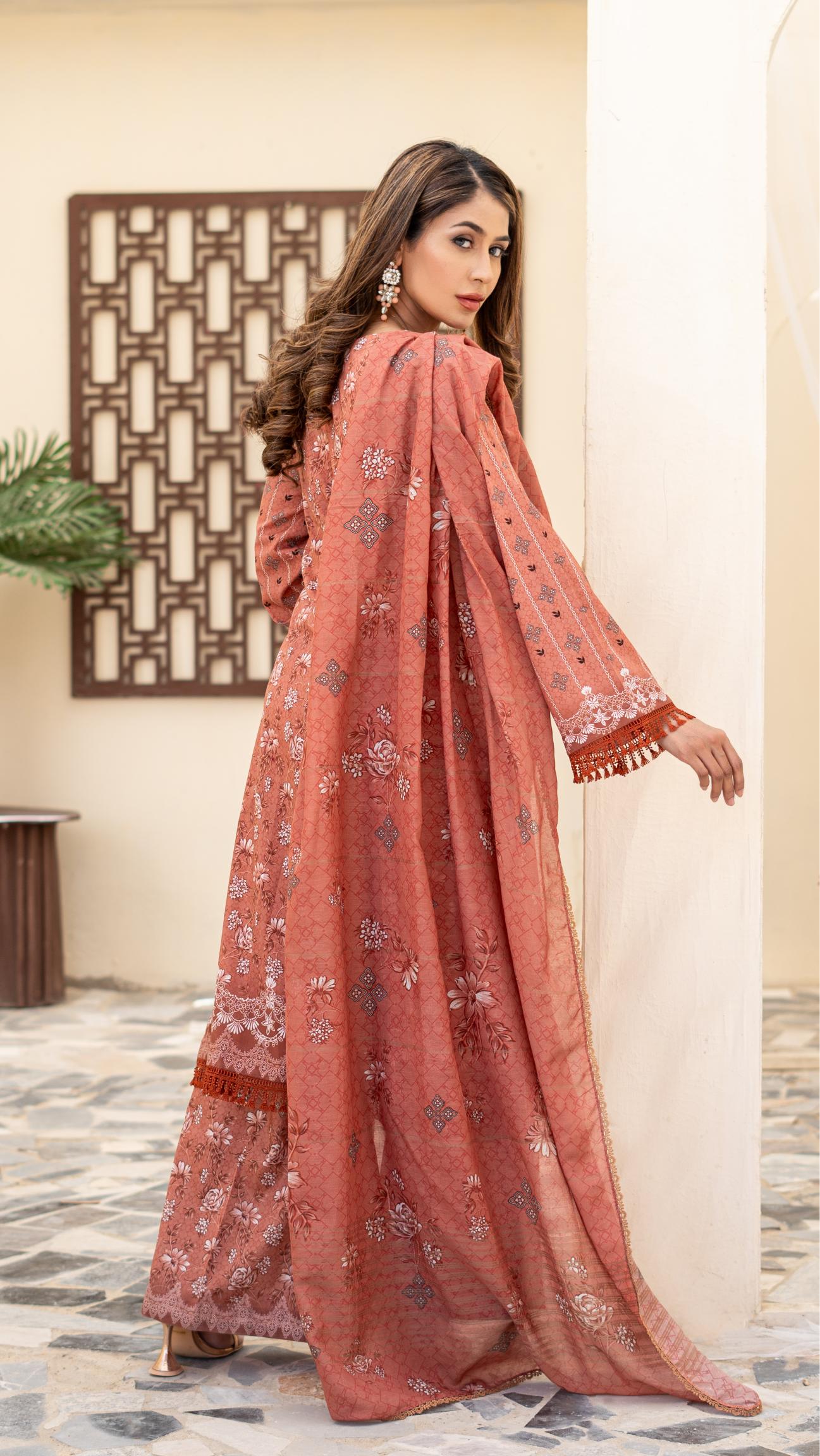 Dressline Launching New Unstitched  3 Pcs Premium Chikankari Emb Digital Printed Lawn Collection