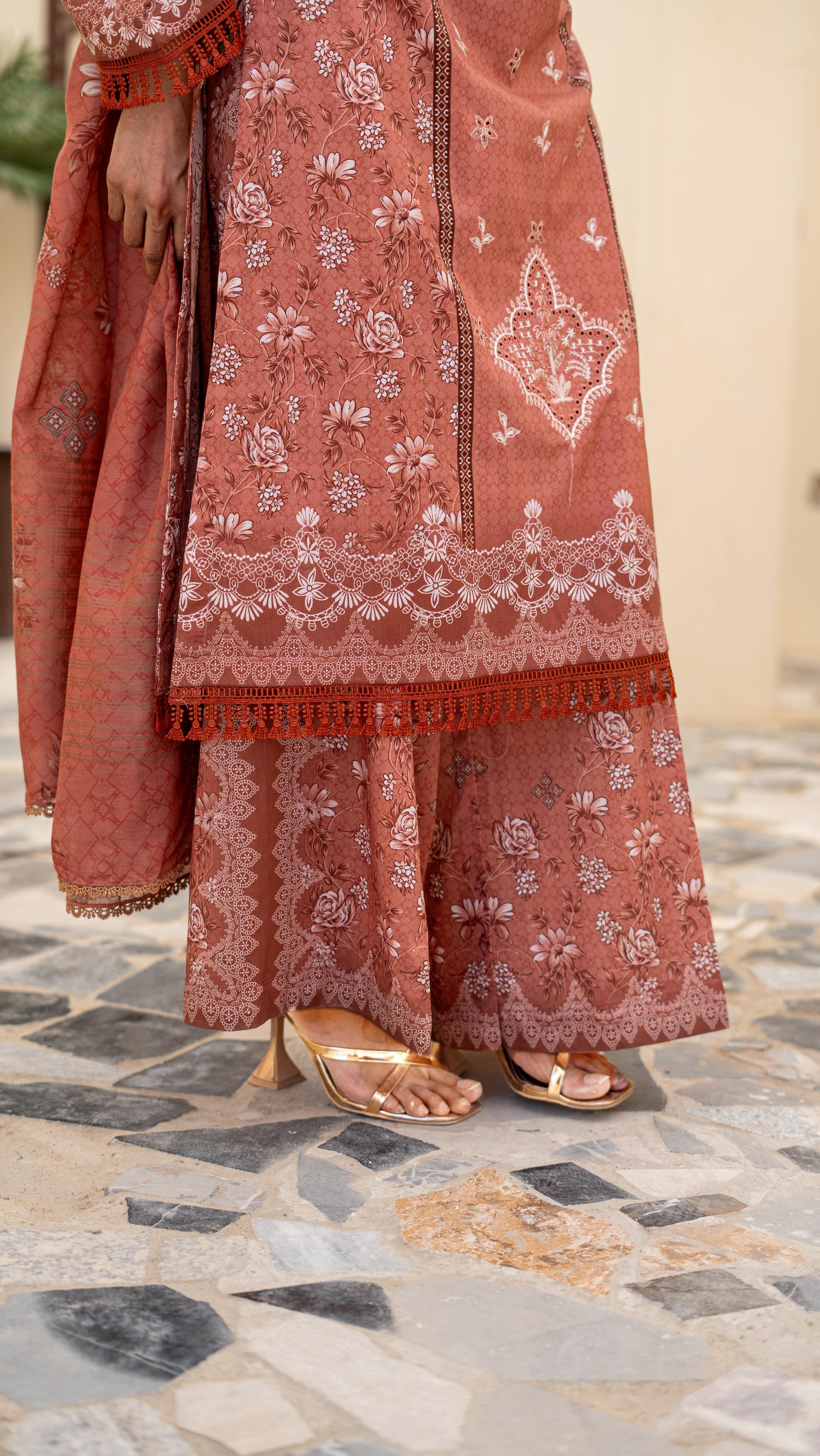Dressline Launching New Unstitched  3 Pcs Premium Chikankari Emb Digital Printed Lawn Collection