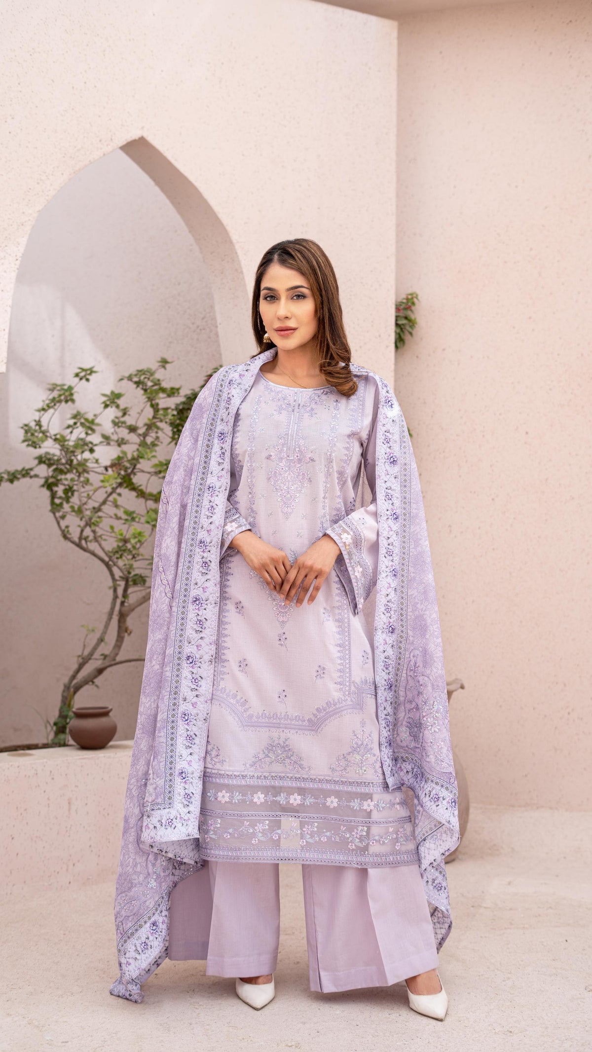 Dressline Launching New Unstitched  3 Pcs Premium Emb ChikankariJacquard Lawn Collection