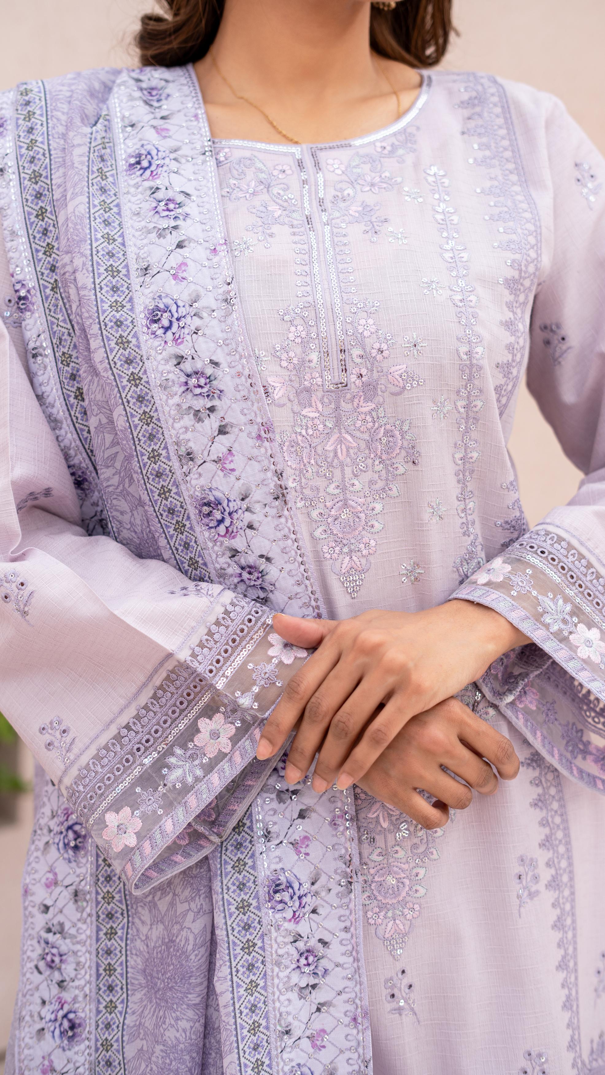 Dressline Launching New Unstitched  3 Pcs Premium Emb ChikankariJacquard Lawn Collection