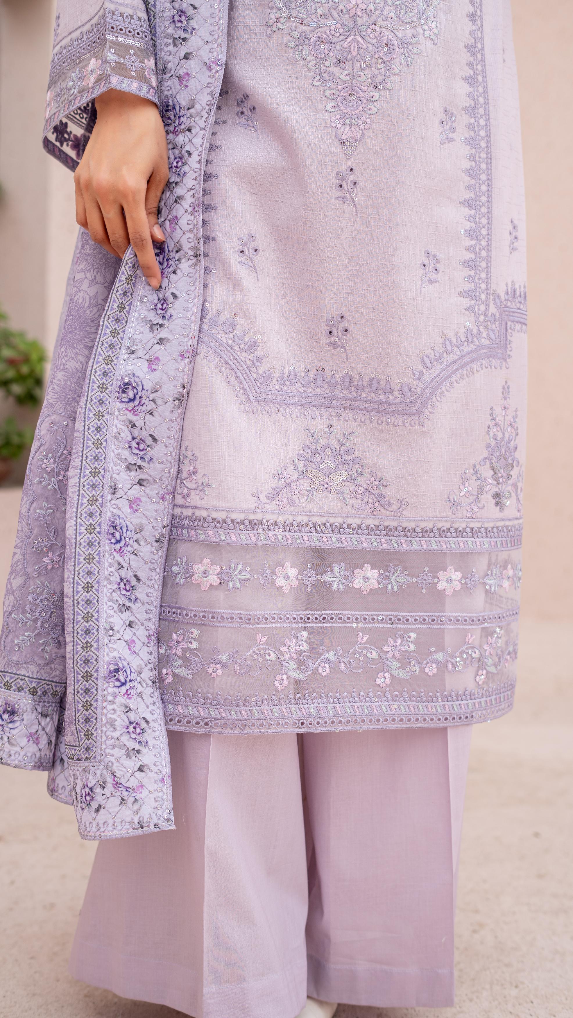 Dressline Launching New Unstitched  3 Pcs Premium Emb ChikankariJacquard Lawn Collection