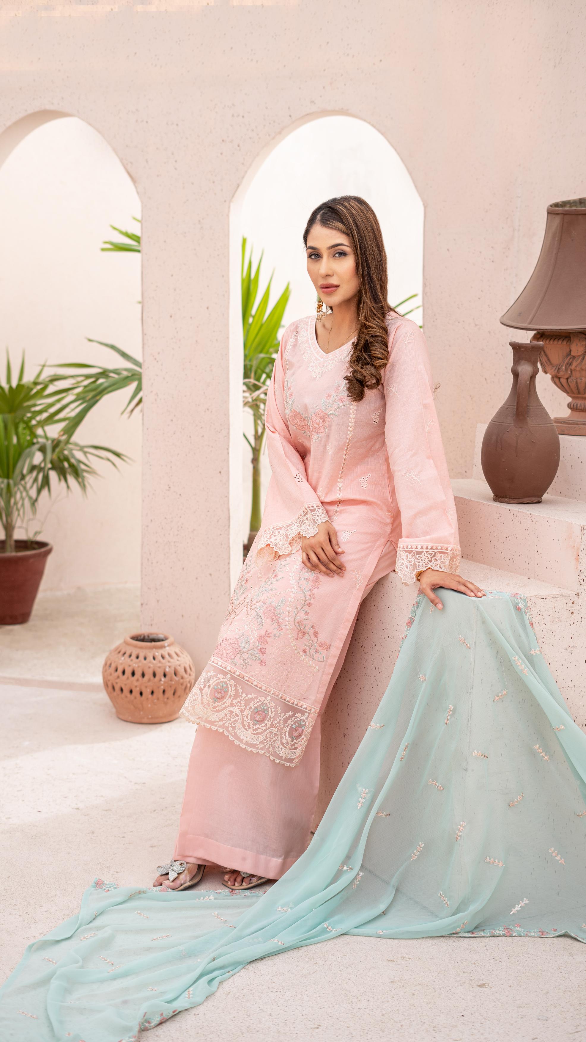 Dressline Launching New Unstitched  3 Pcs Premium Emb ChikankariJacquard Lawn Collection