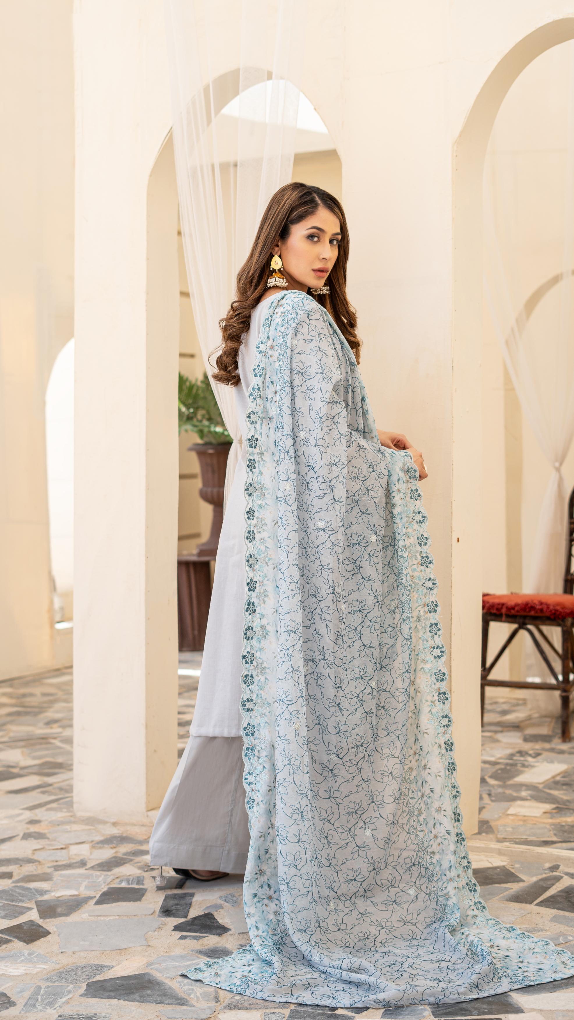 Dressline Launching New Unstitched  3 Pcs Premium Emb ChikankariJacquard Lawn Collection