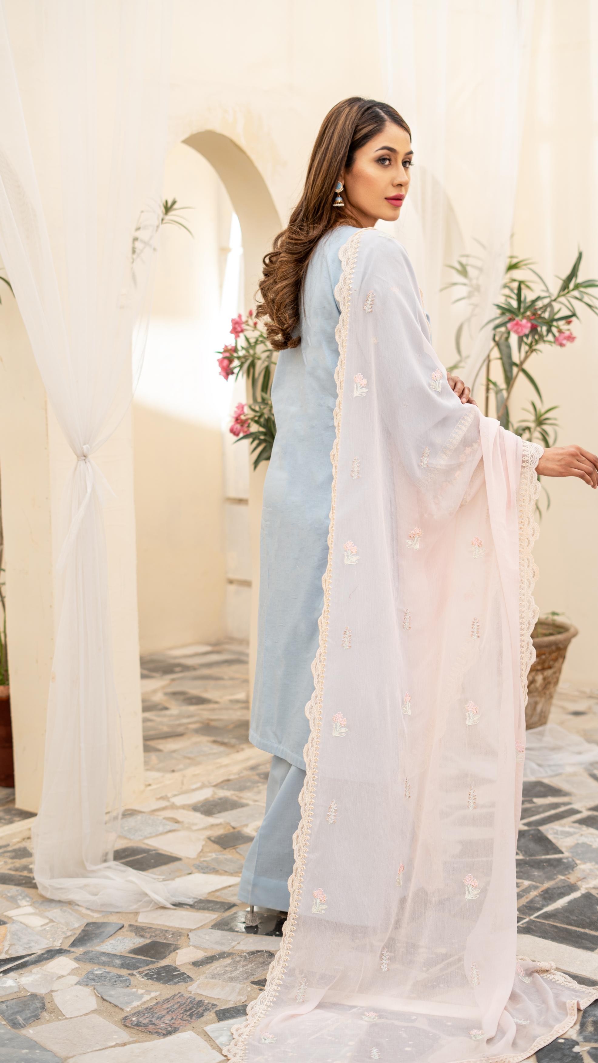 Dressline Launching New Unstitched  3 Pcs Premium Emb ChikankariJacquard Lawn Collection
