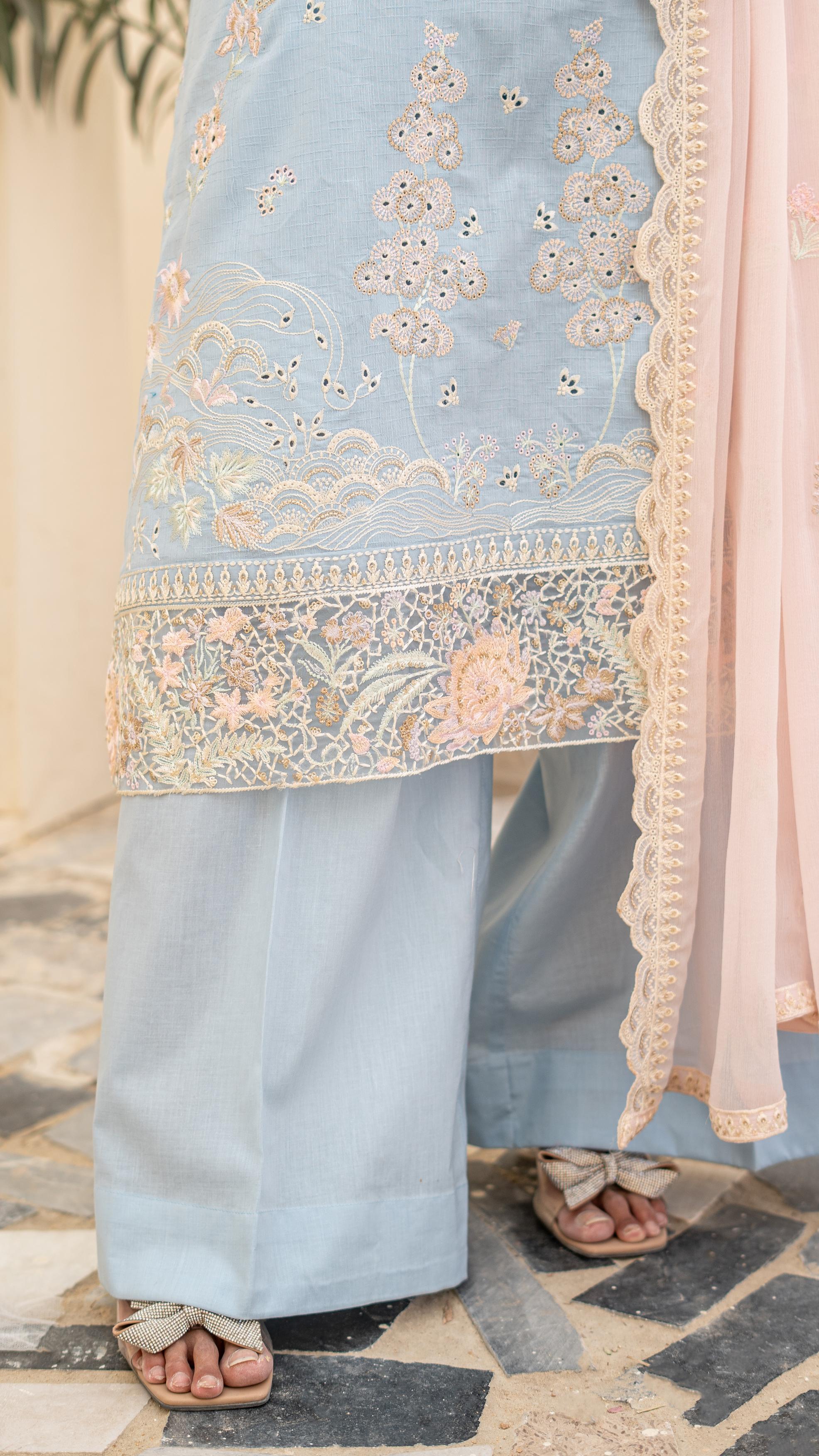 Dressline Launching New Unstitched  3 Pcs Premium Emb ChikankariJacquard Lawn Collection
