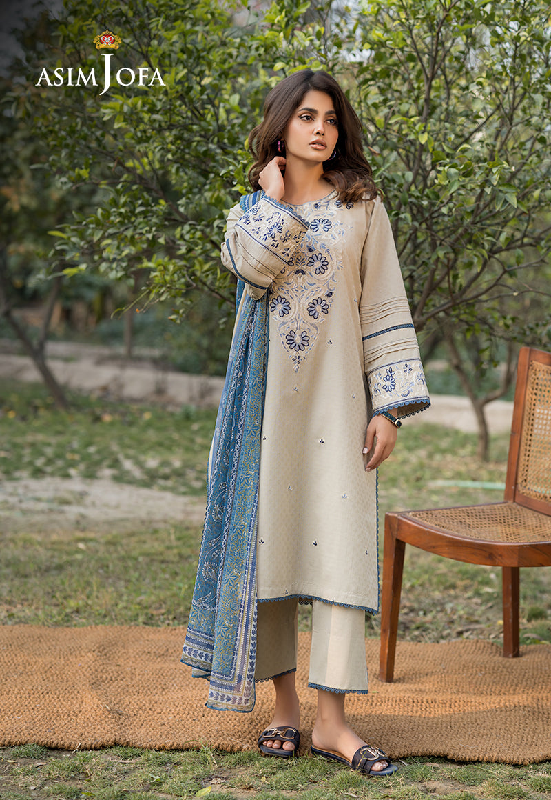 Asim Jofa Essential Pret Drop 6 Ajpb-109 Embroidered Jacquard 3 Pcs