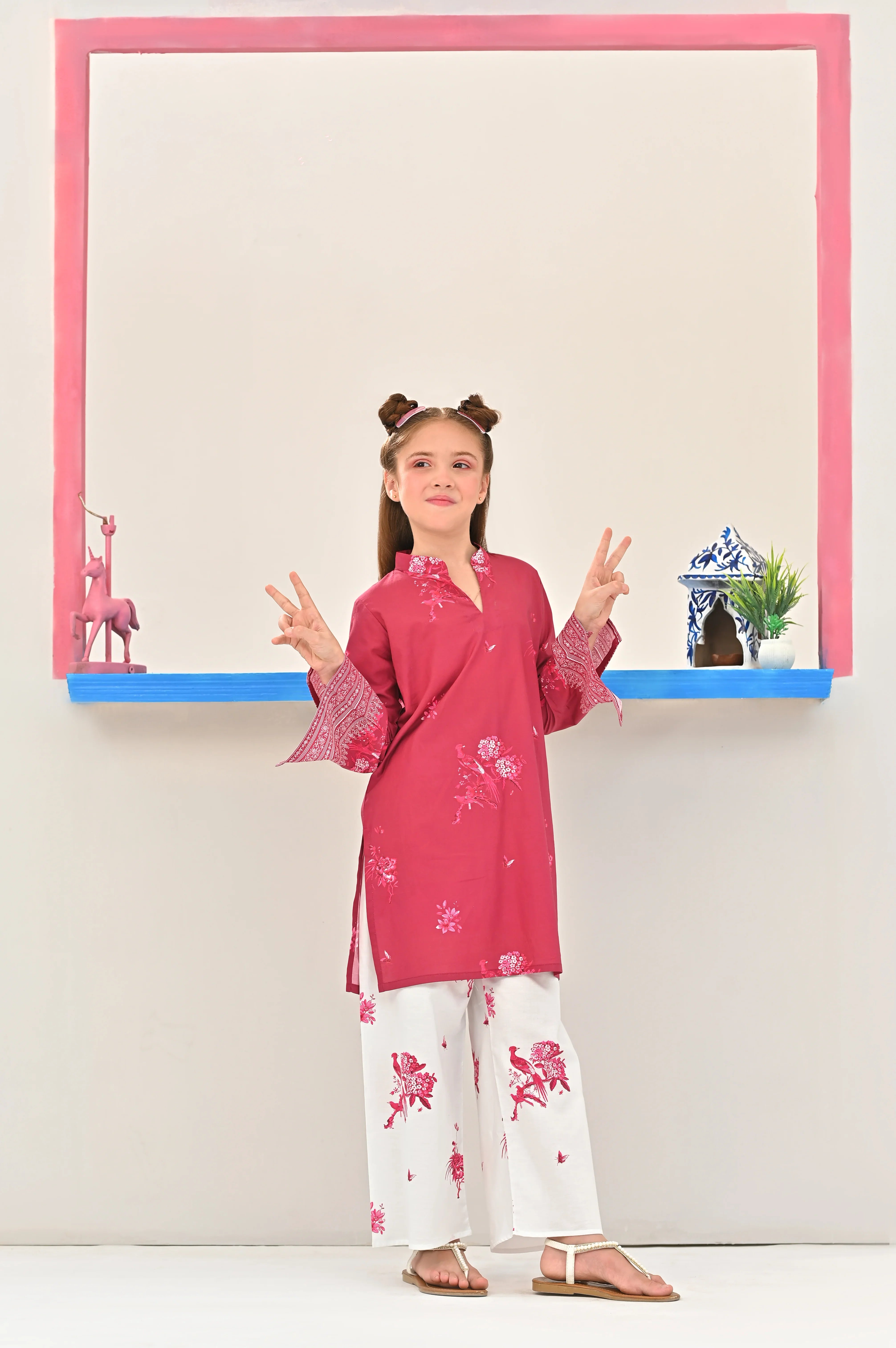 Dhaga Stitched 2 Piece Premium Cotton Lawn Kids Collection'2025-Faline